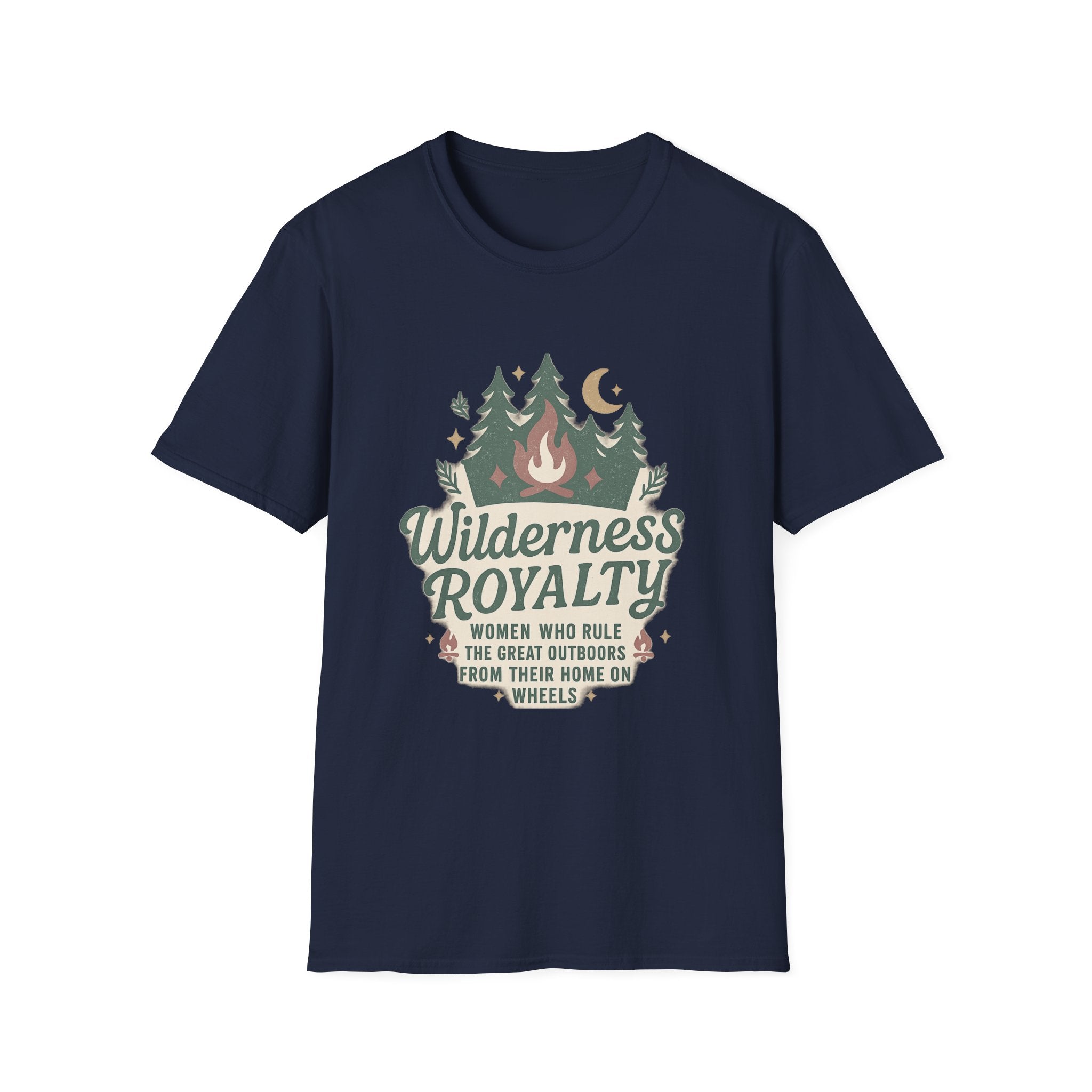 Wilderness Royalty T-Shirt | Campfire Trees Moon Outdoor Adventure
