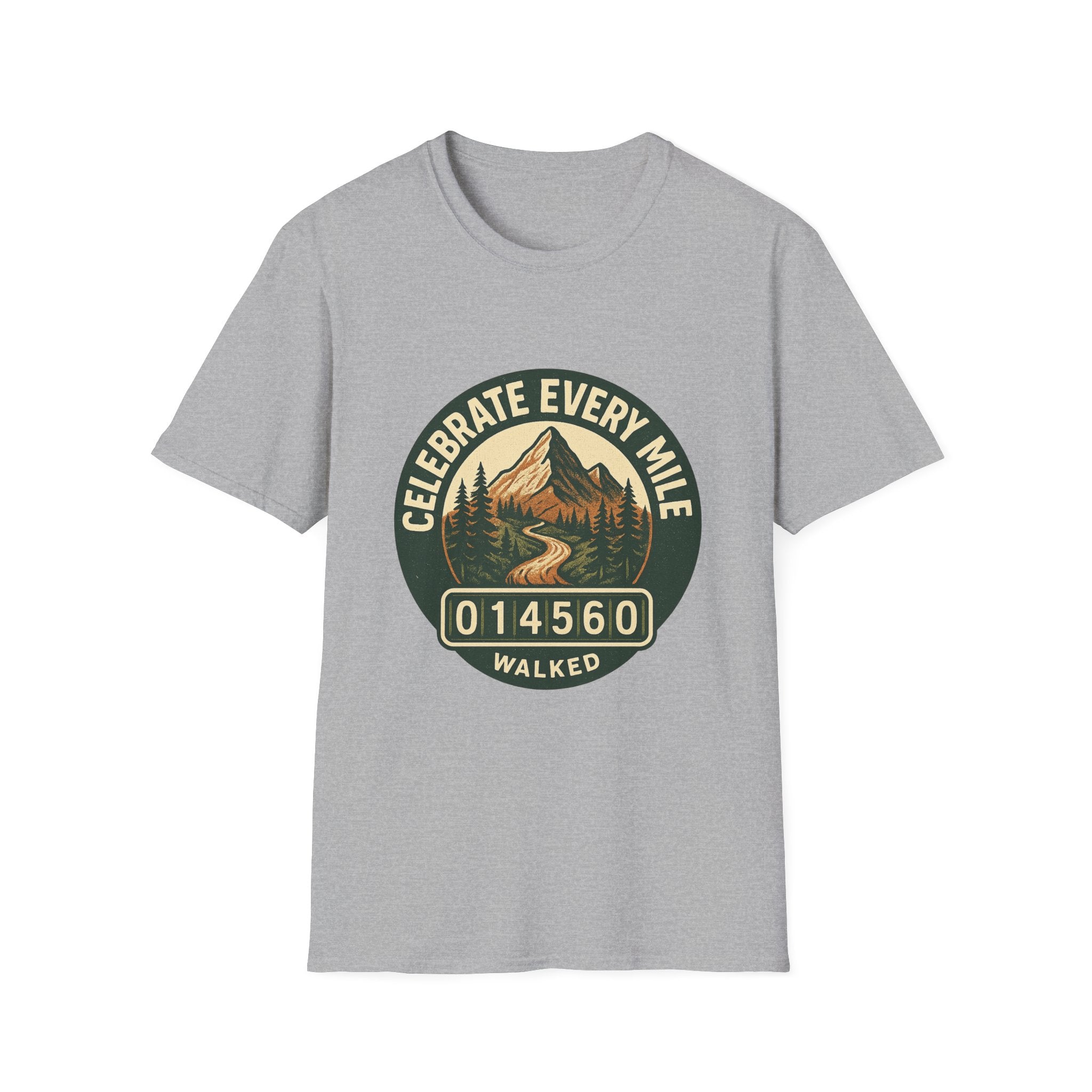 Celebrate Every Mile T-Shirt | Hiking Mountain Badge Tee
