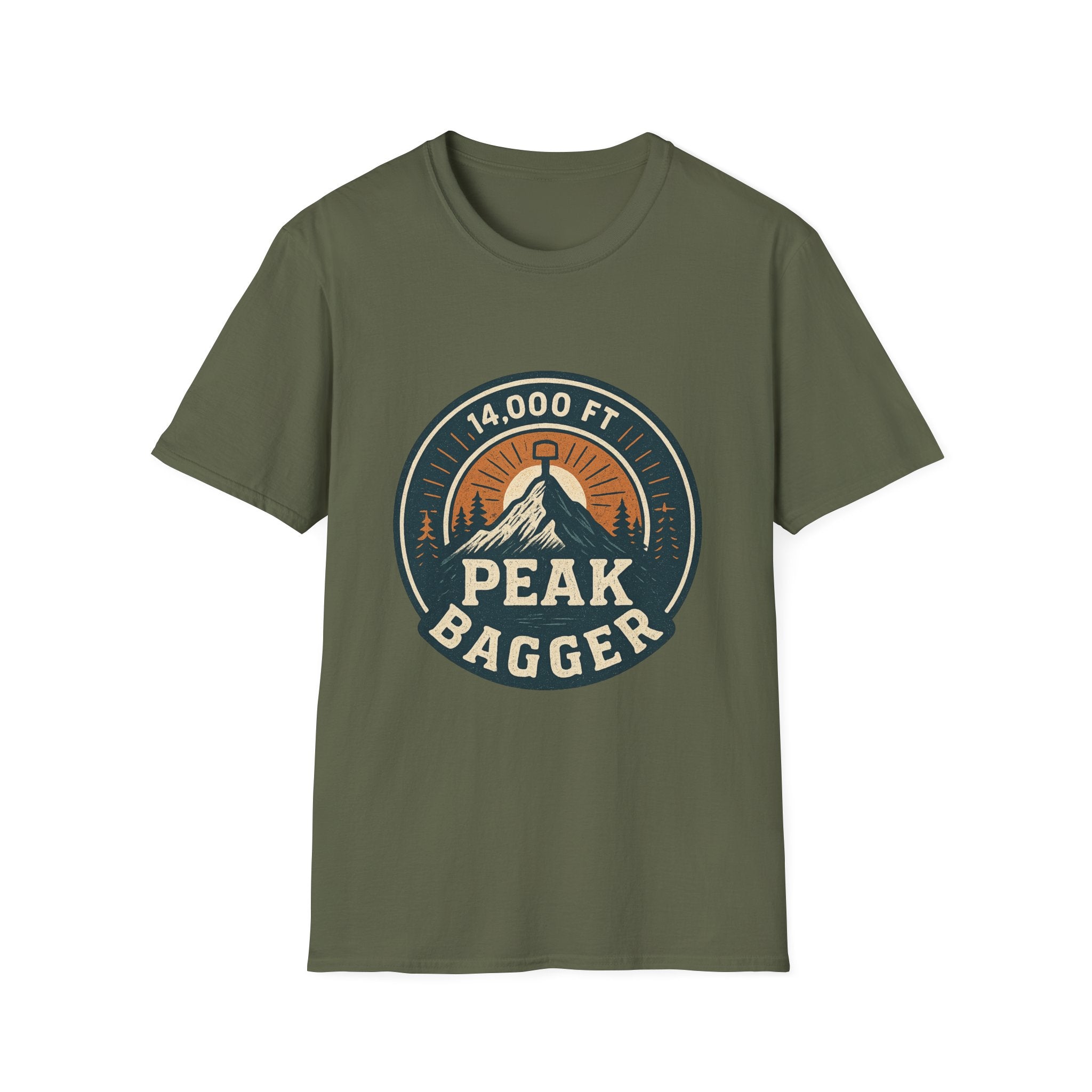 14,000 Ft Peak Bagger T-Shirt | Mountain Climbing Badge Design