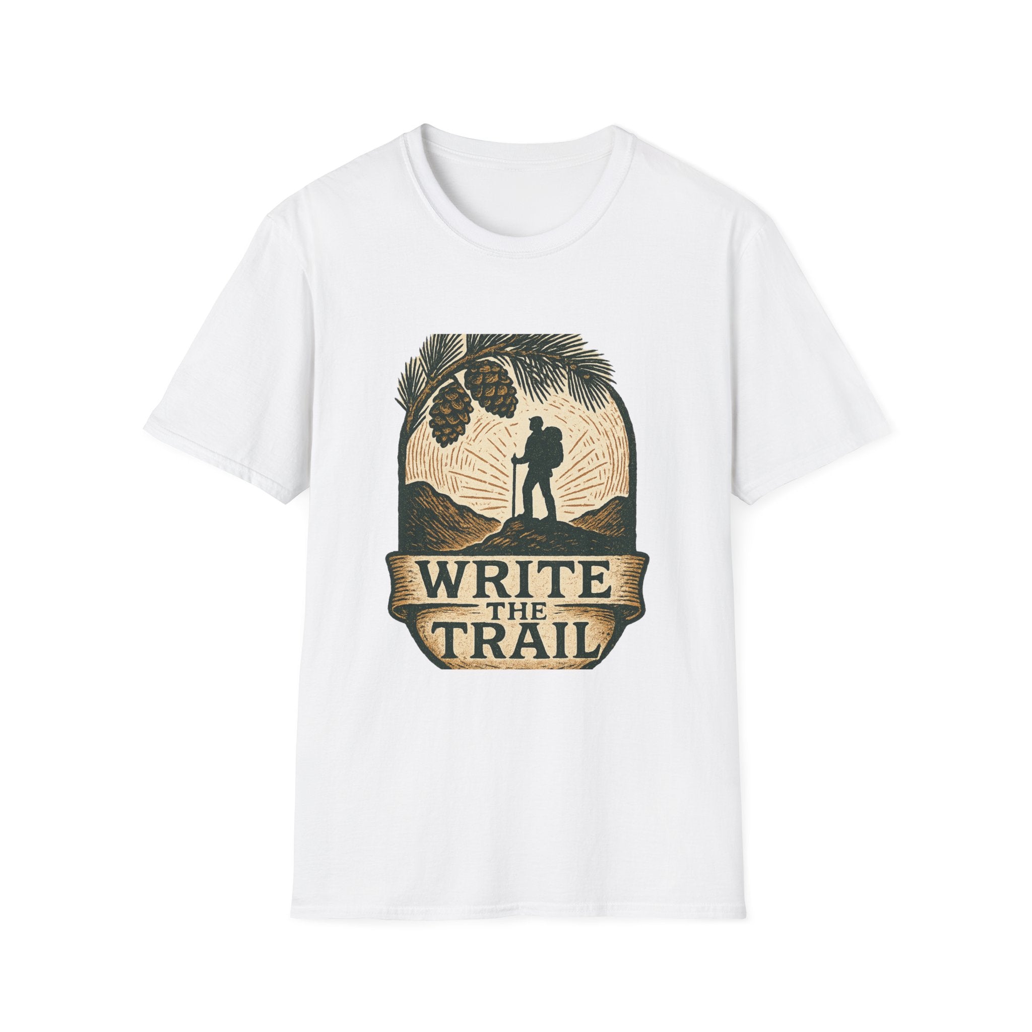 Write the Trail Hiking Shirt | Outdoor Pinecone Hiker Graphic Tee