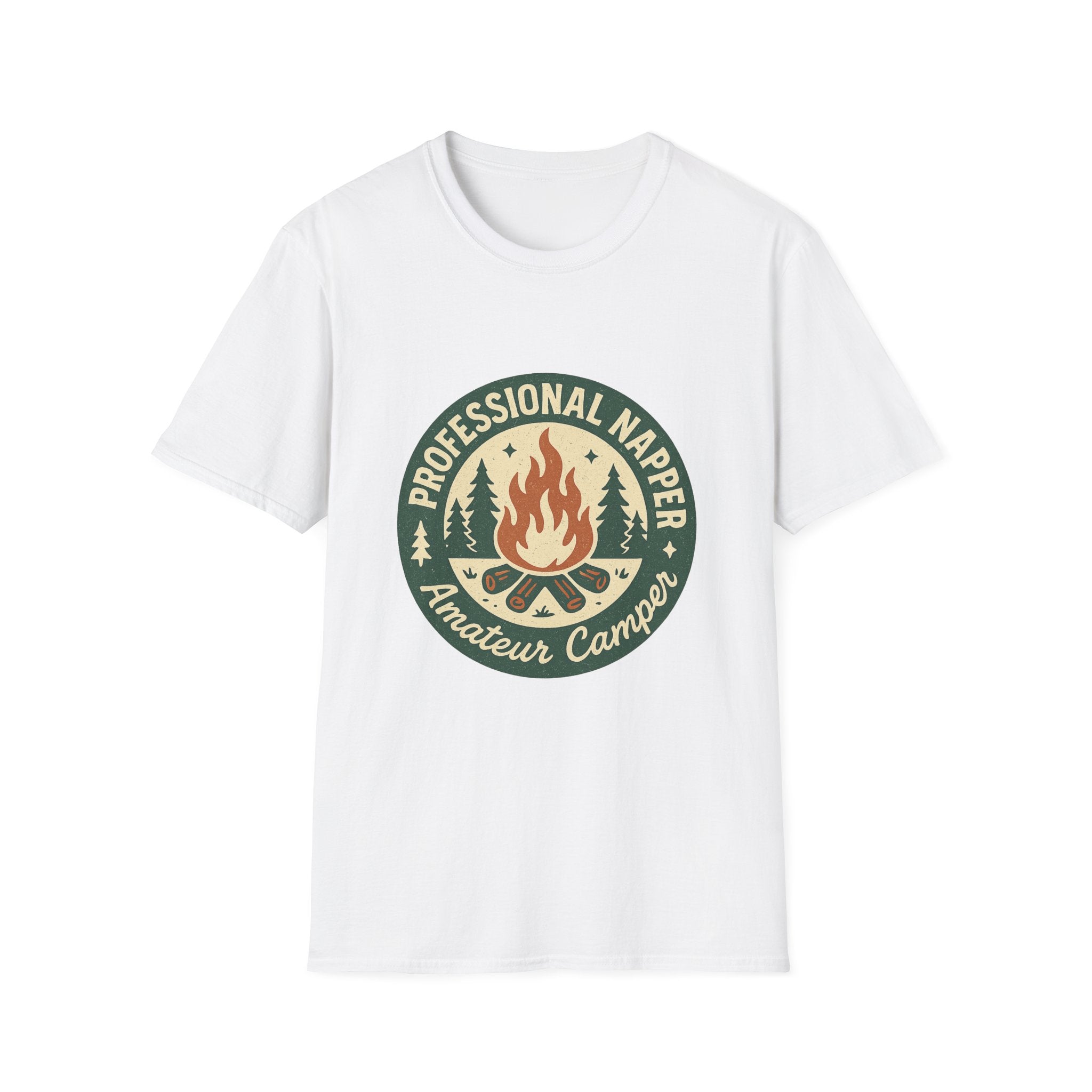 Professional Napper Campfire T-Shirt | Camping Nap Sleep Graphic Tee
