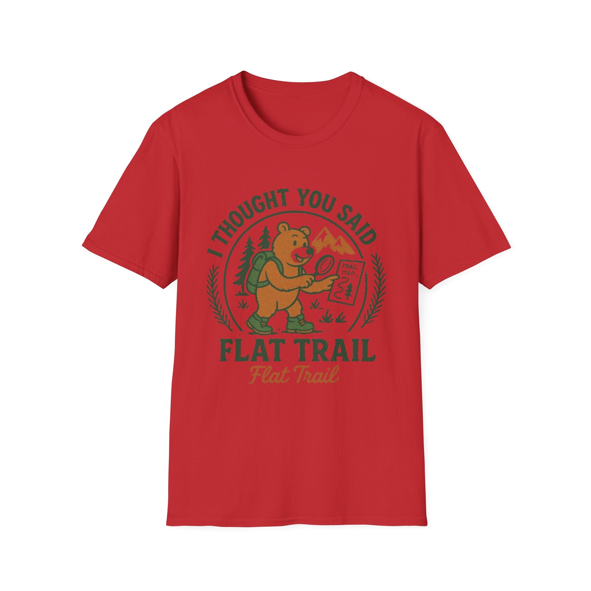 I Thought You Said Flat Trail T-Shirt | Hiking Bear Graphic