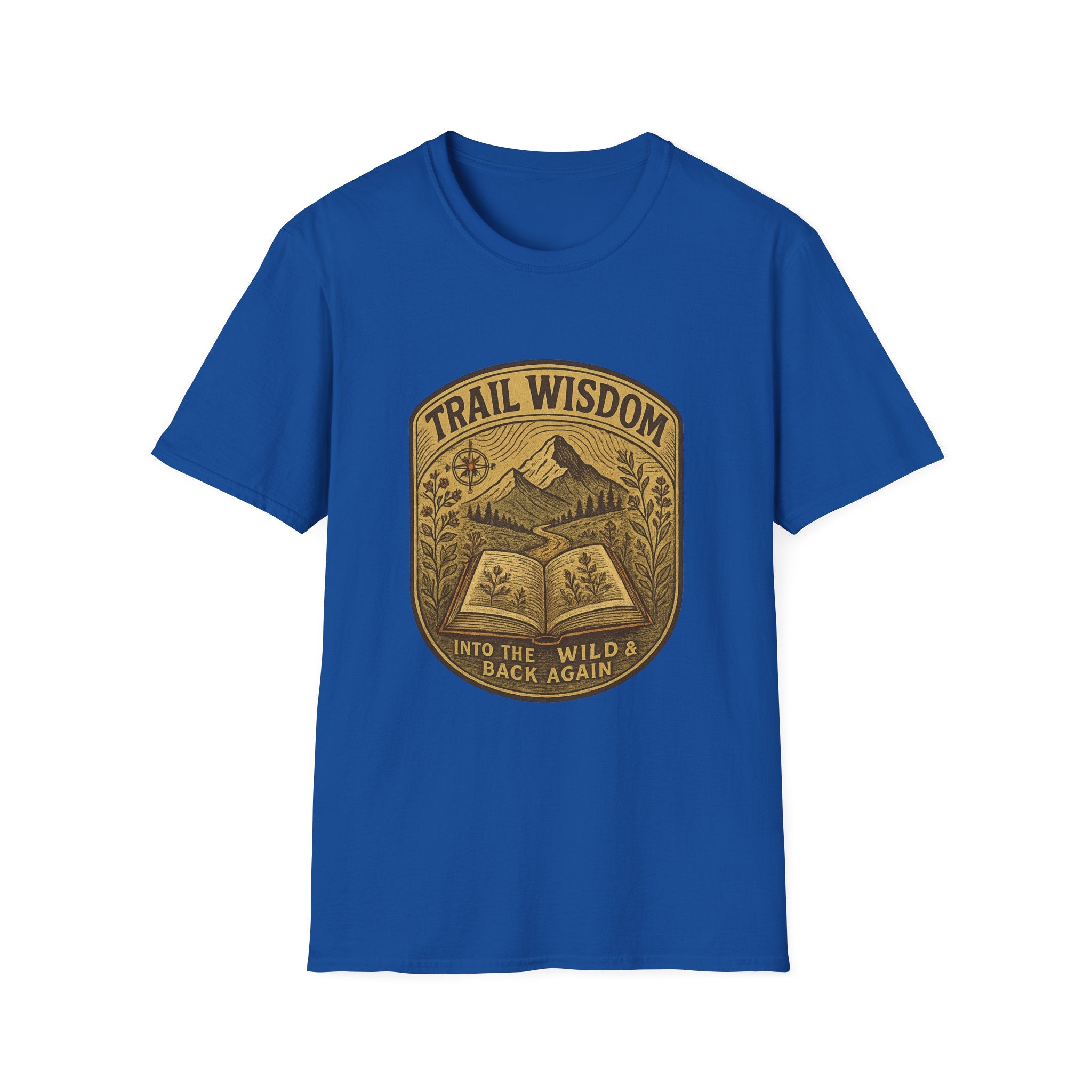 Trail Wisdom mountain badge T-Shirt | hiking nature design