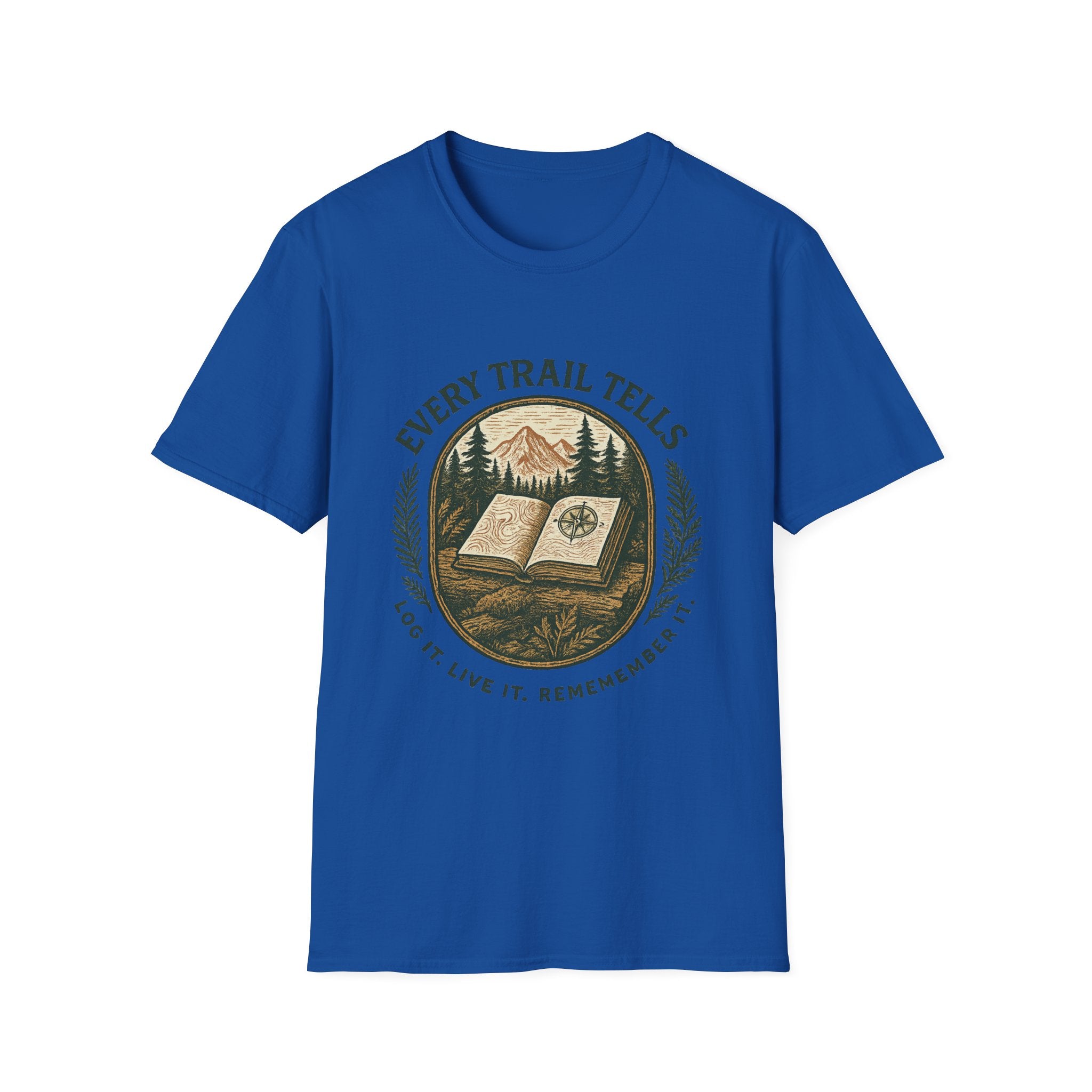 Every Trail Tells T-Shirt | Mountain Map Compass Hiking Shirt