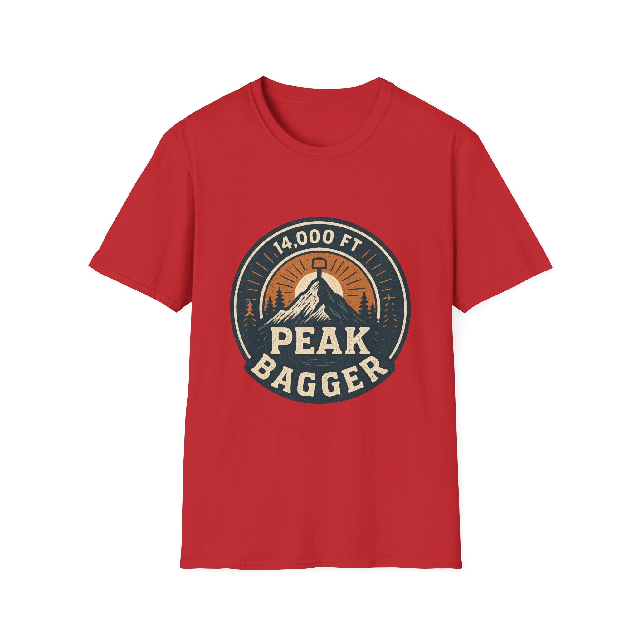 14,000 Ft Peak Bagger T-Shirt | Mountain Climbing Badge Design