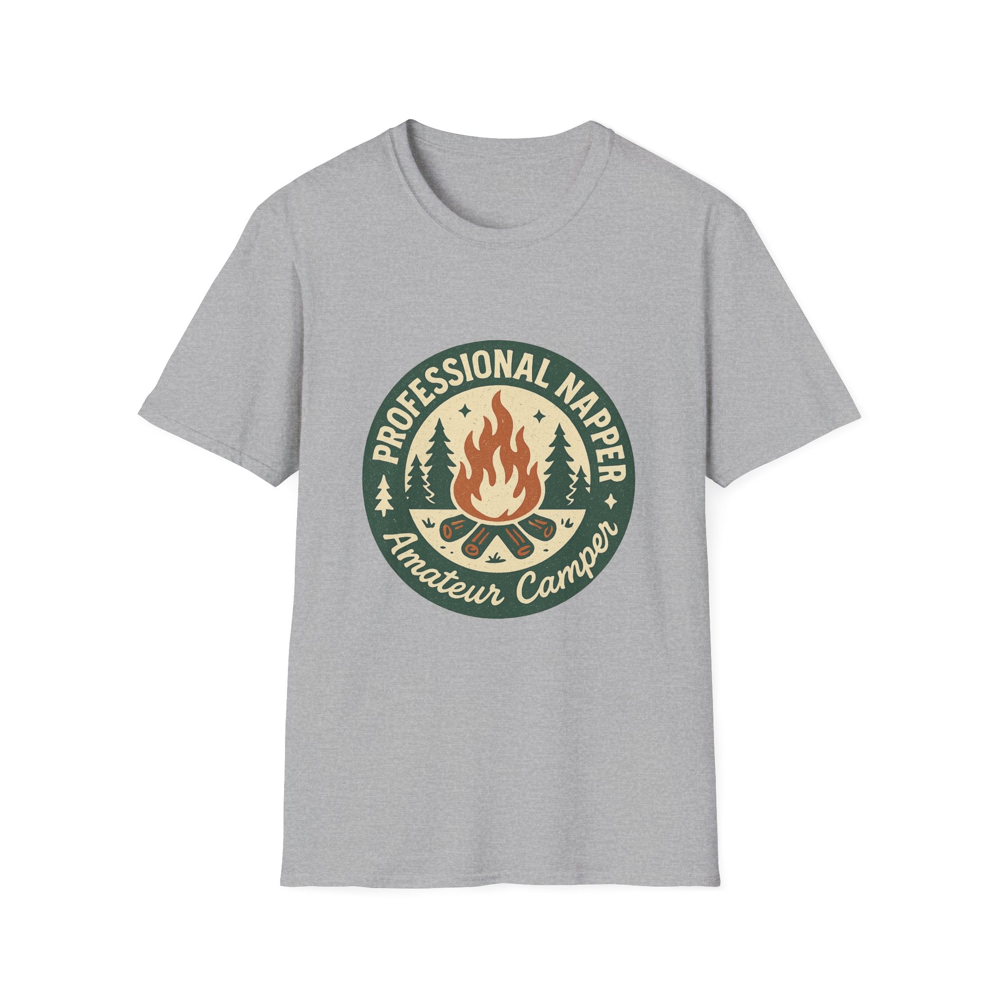 Professional Napper Campfire T-Shirt | Camping Nap Sleep Graphic Tee
