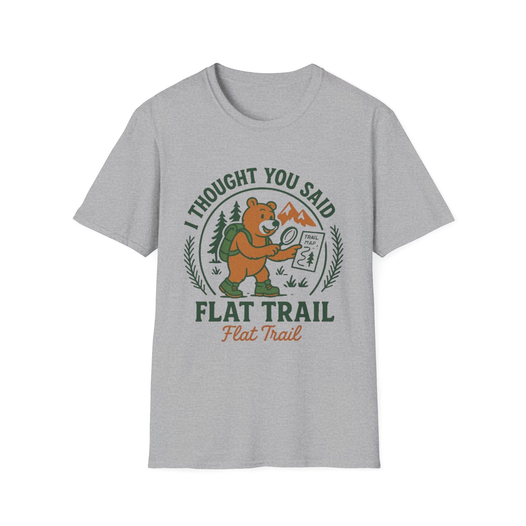 I Thought You Said Flat Trail T-Shirt | Hiking Bear Graphic