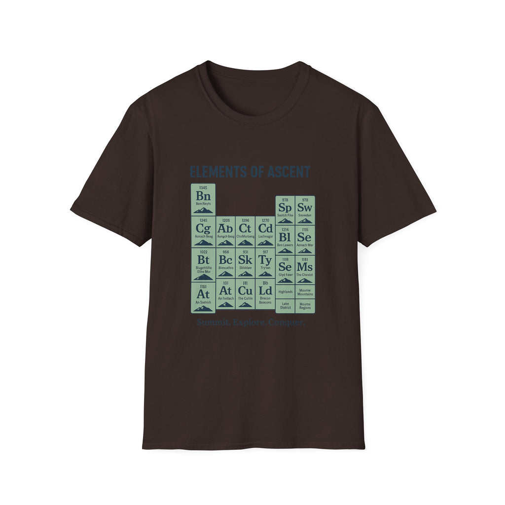 Elements of Ascent T-Shirt | Climbing Periodic Table Rock Climber Tee