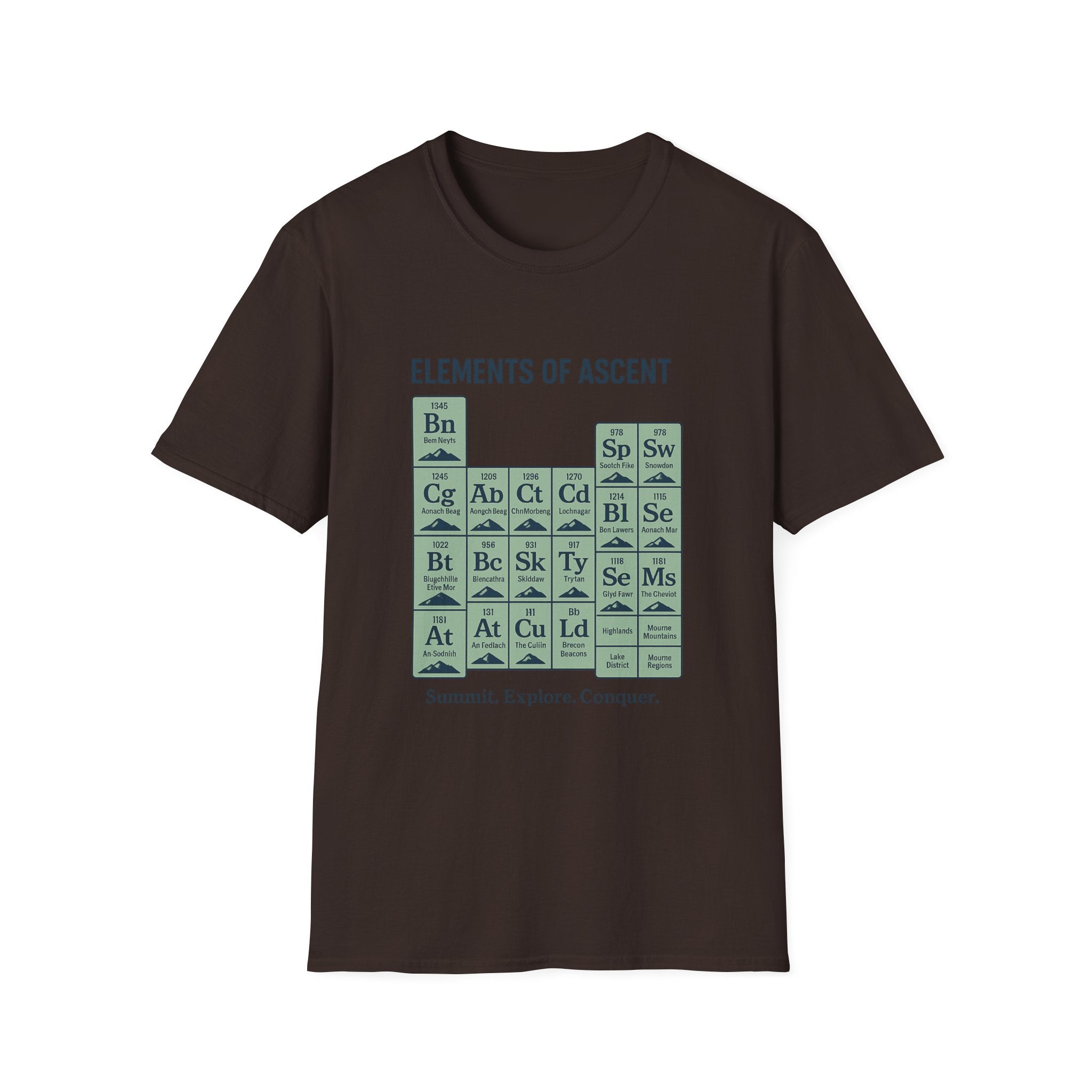 Elements of Ascent T-Shirt | Climbing Periodic Table Rock Climber Tee