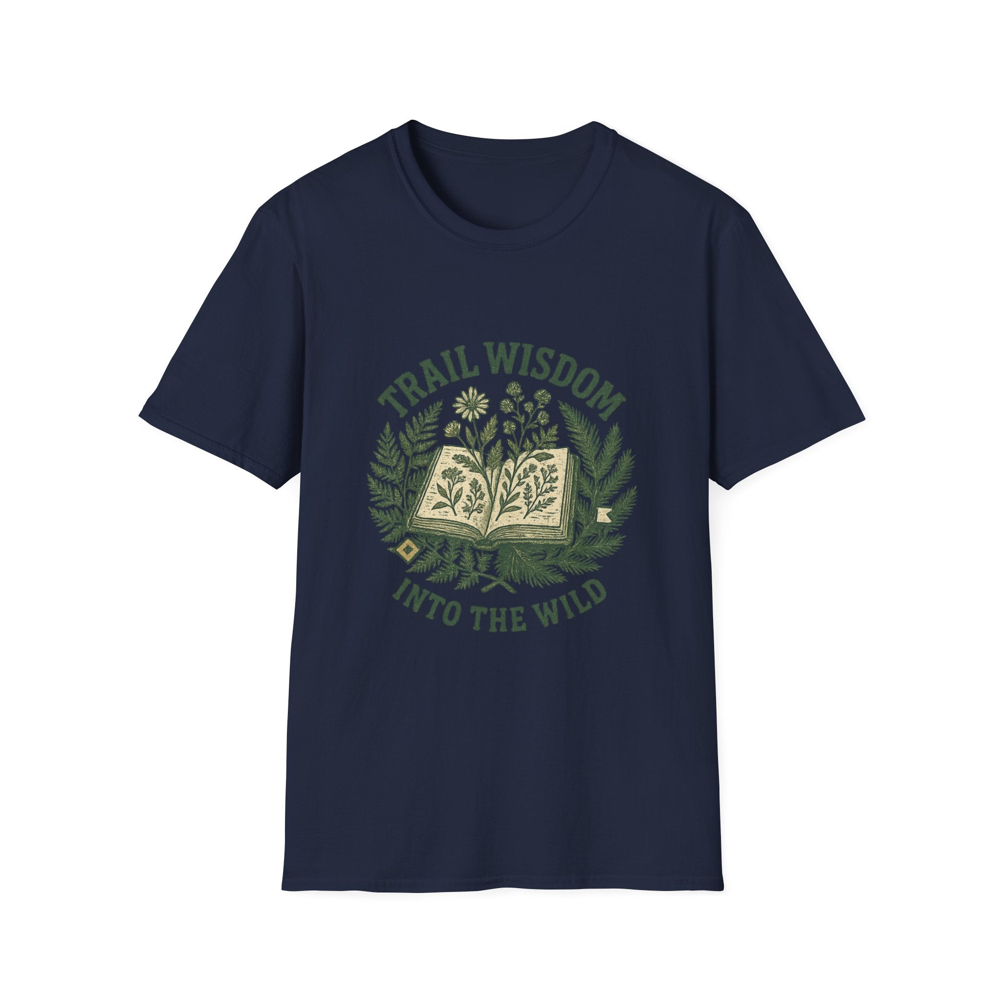 Trail Wisdom book and herbs T-Shirt | Into the Wild nature tee