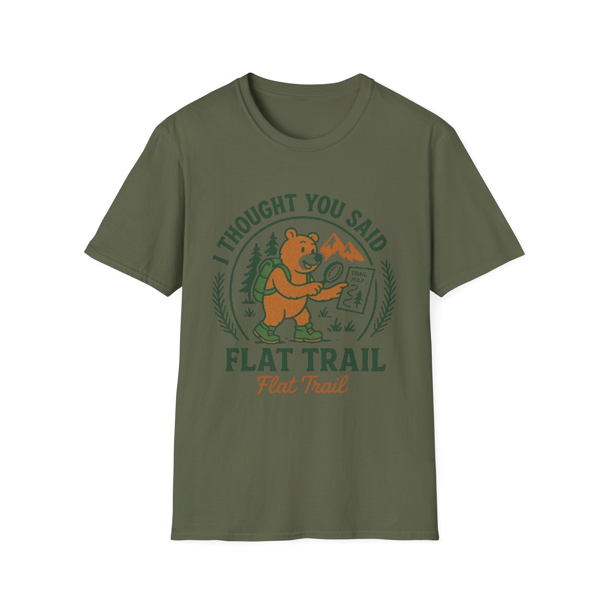 I Thought You Said Flat Trail T-Shirt | Hiking Bear Graphic