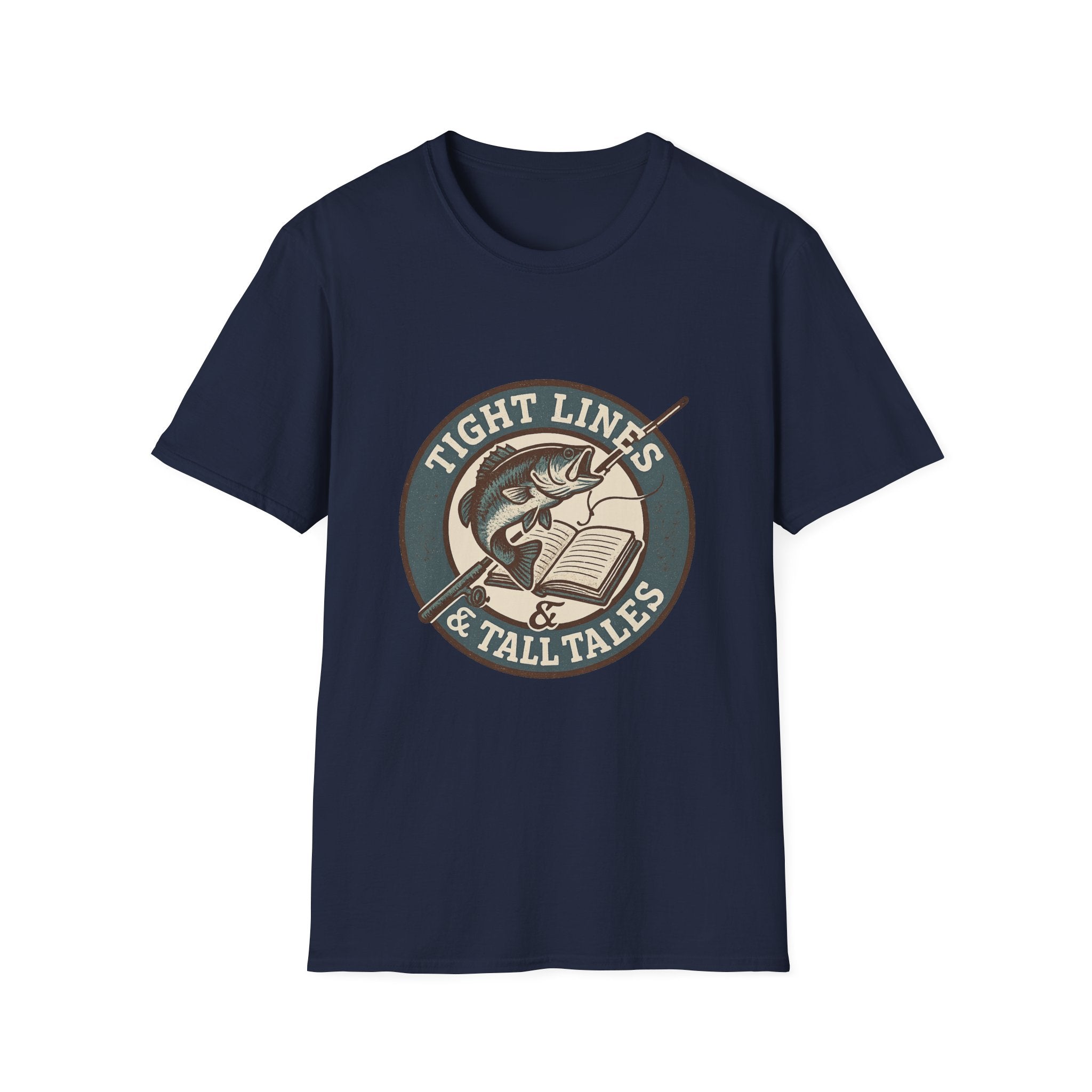 Tight Lines & Tall Tales T-Shirt | Fishing Bass Graphic Tee