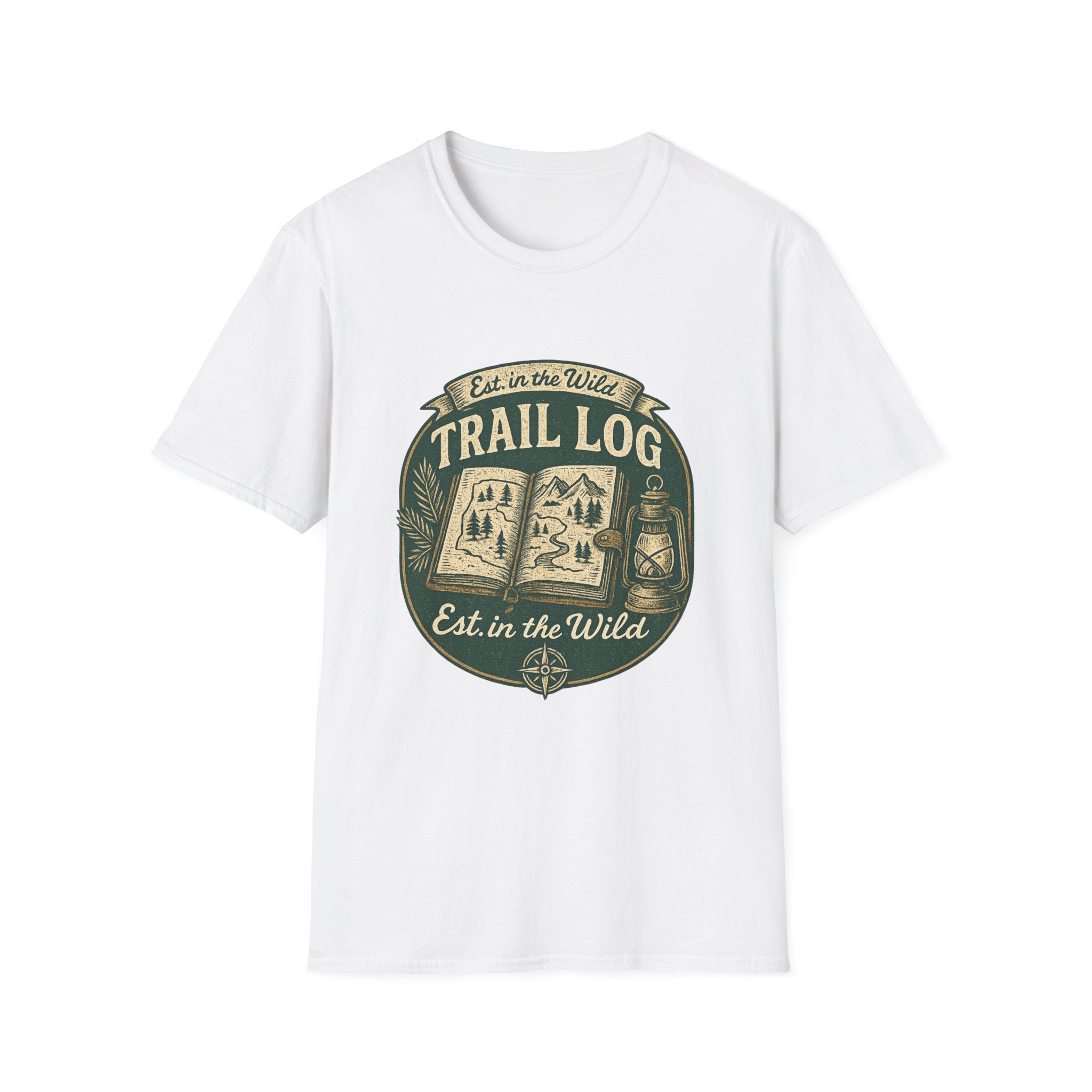 Trail Log camping badge T-Shirt | outdoors hiking graphic tee