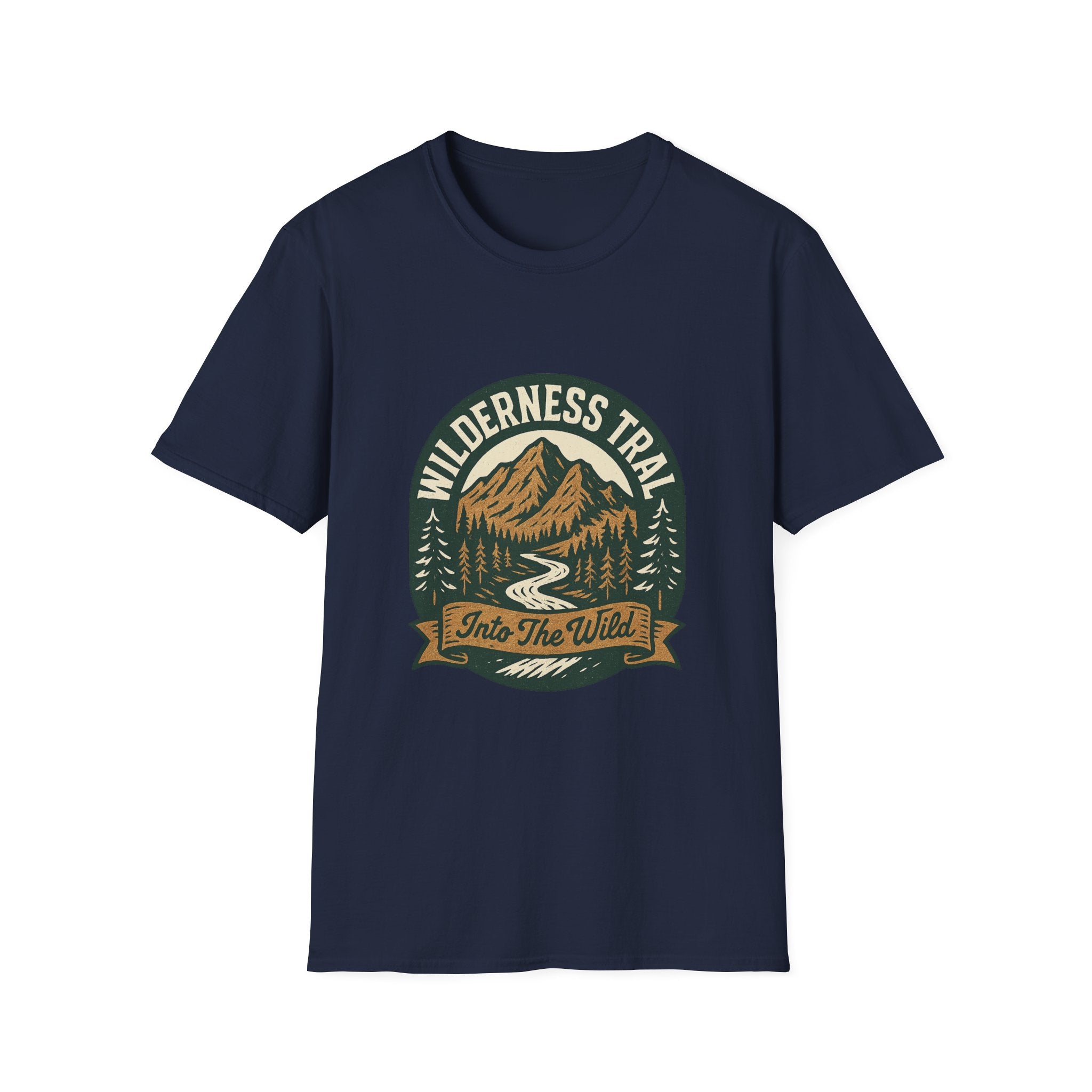 Wilderness Trail mountain badge T-Shirt | camping outdoors hiking design