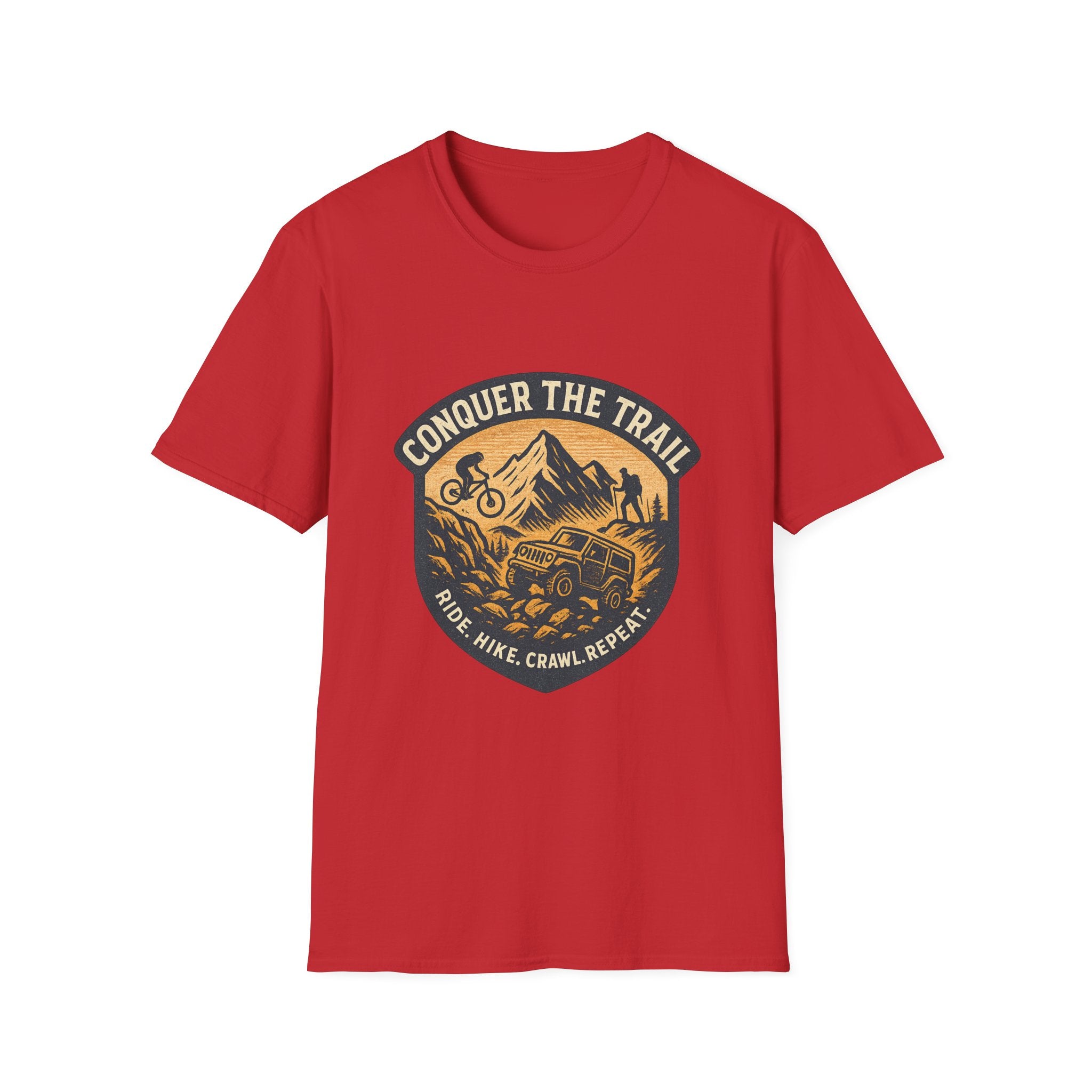 Conquer the Trail Mountain Bike & Hike T-Shirt | Outdoor Adventure Tee