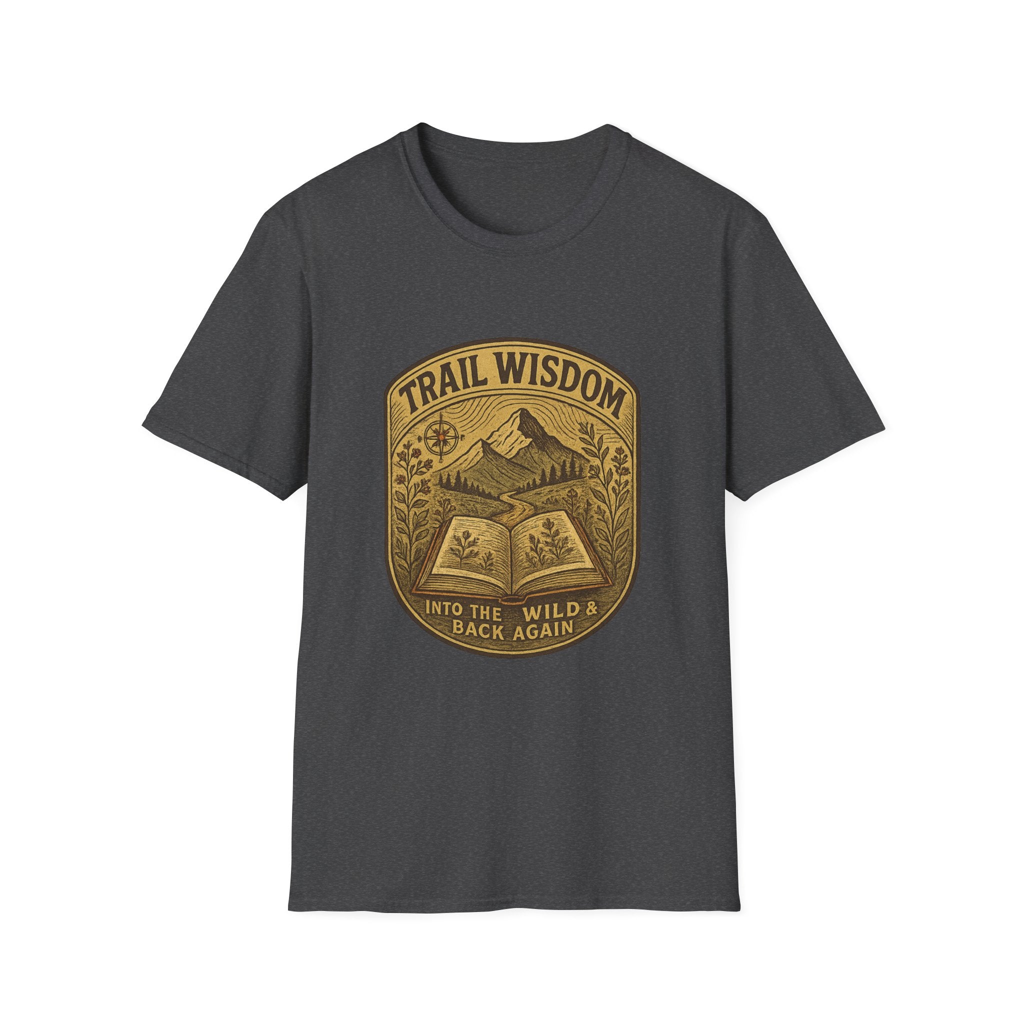 Trail Wisdom mountain badge T-Shirt | hiking nature design