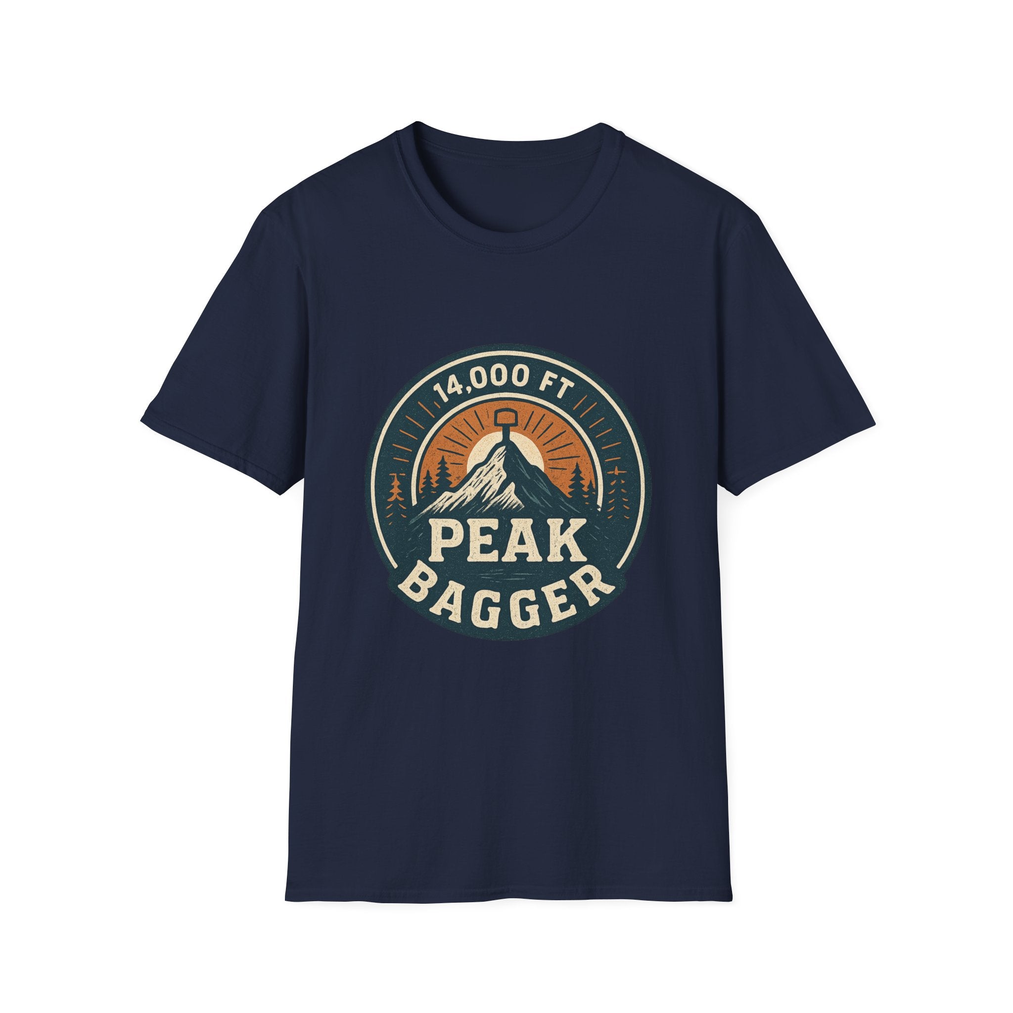 14,000 Ft Peak Bagger T-Shirt | Mountain Climbing Badge Design
