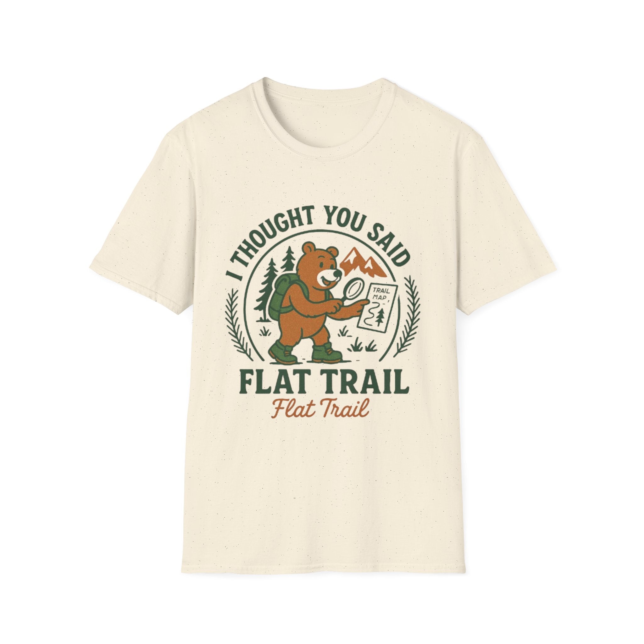I Thought You Said Flat Trail T-Shirt | Hiking Bear Graphic