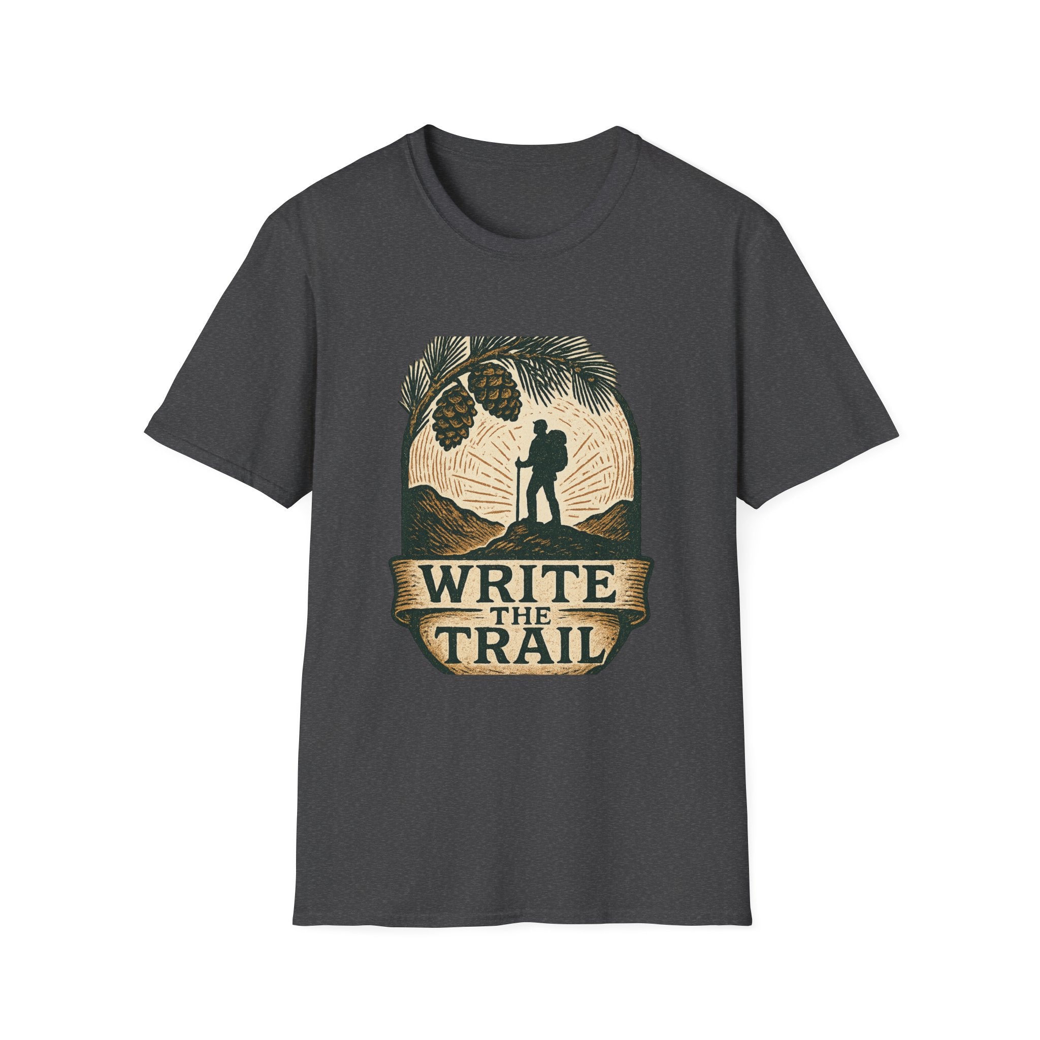 Write the Trail Hiking Shirt | Outdoor Pinecone Hiker Graphic Tee