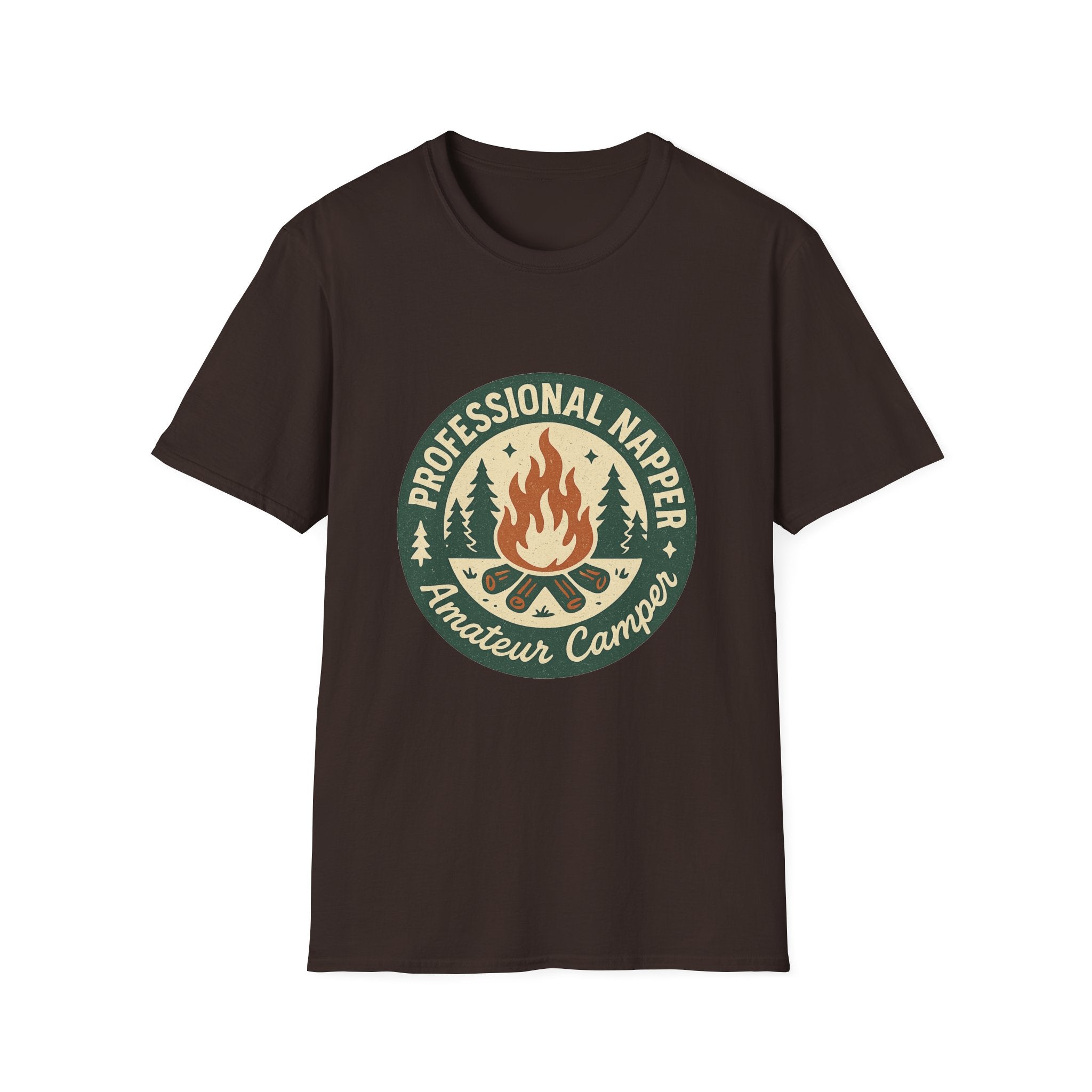 Professional Napper Campfire T-Shirt | Camping Nap Sleep Graphic Tee