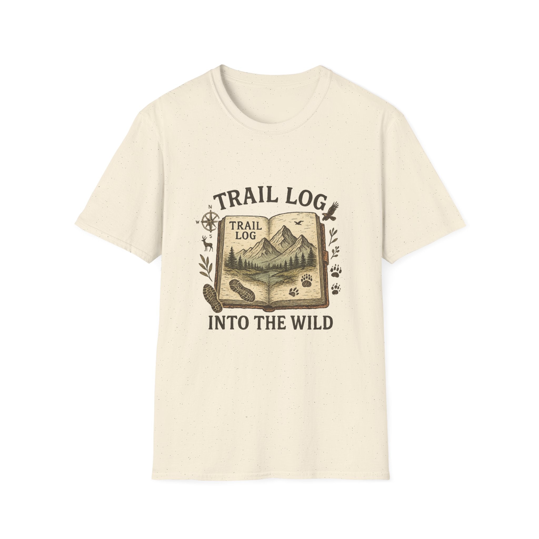 Trail Log book illustration T-Shirt | Into the Wild hiking design