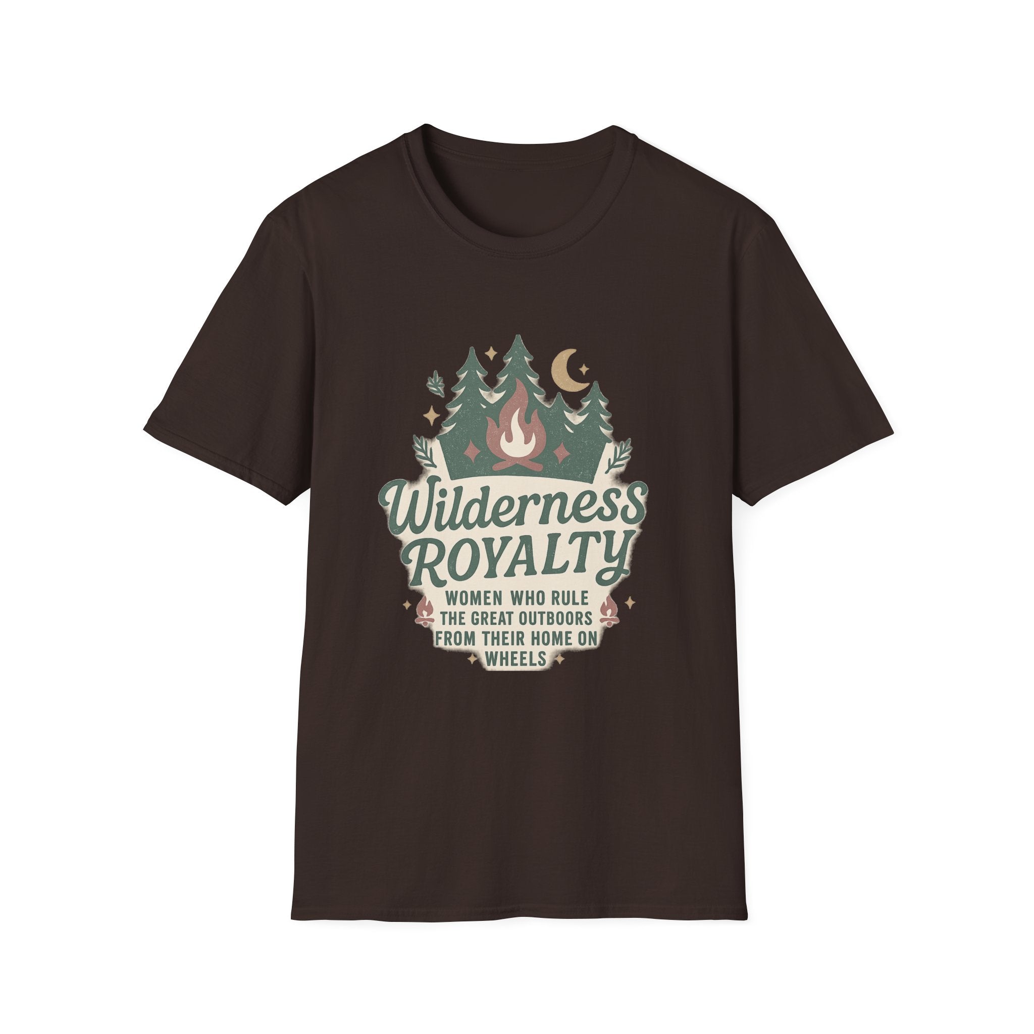 Wilderness Royalty T-Shirt | Campfire Trees Moon Outdoor Adventure