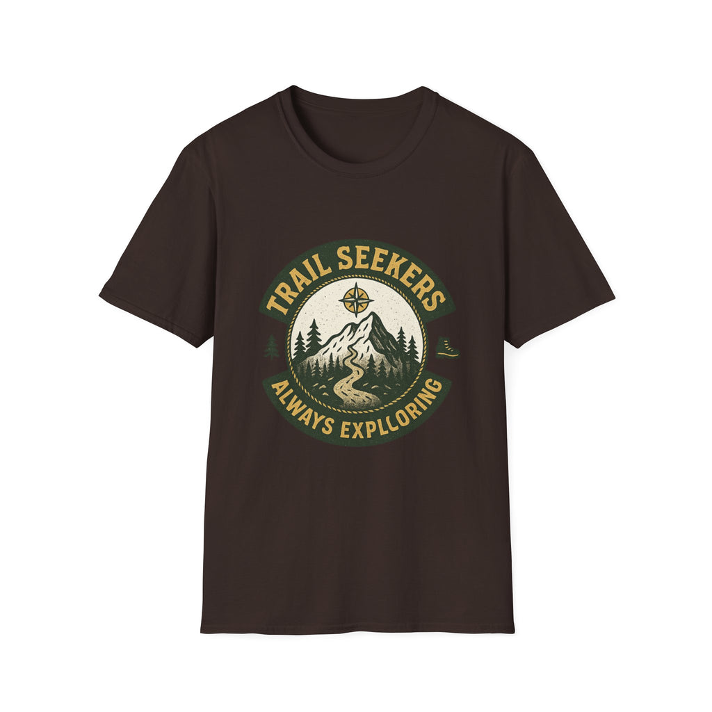 Trail Seekers mountain compass graphic T-Shirt | Adventure hiking design