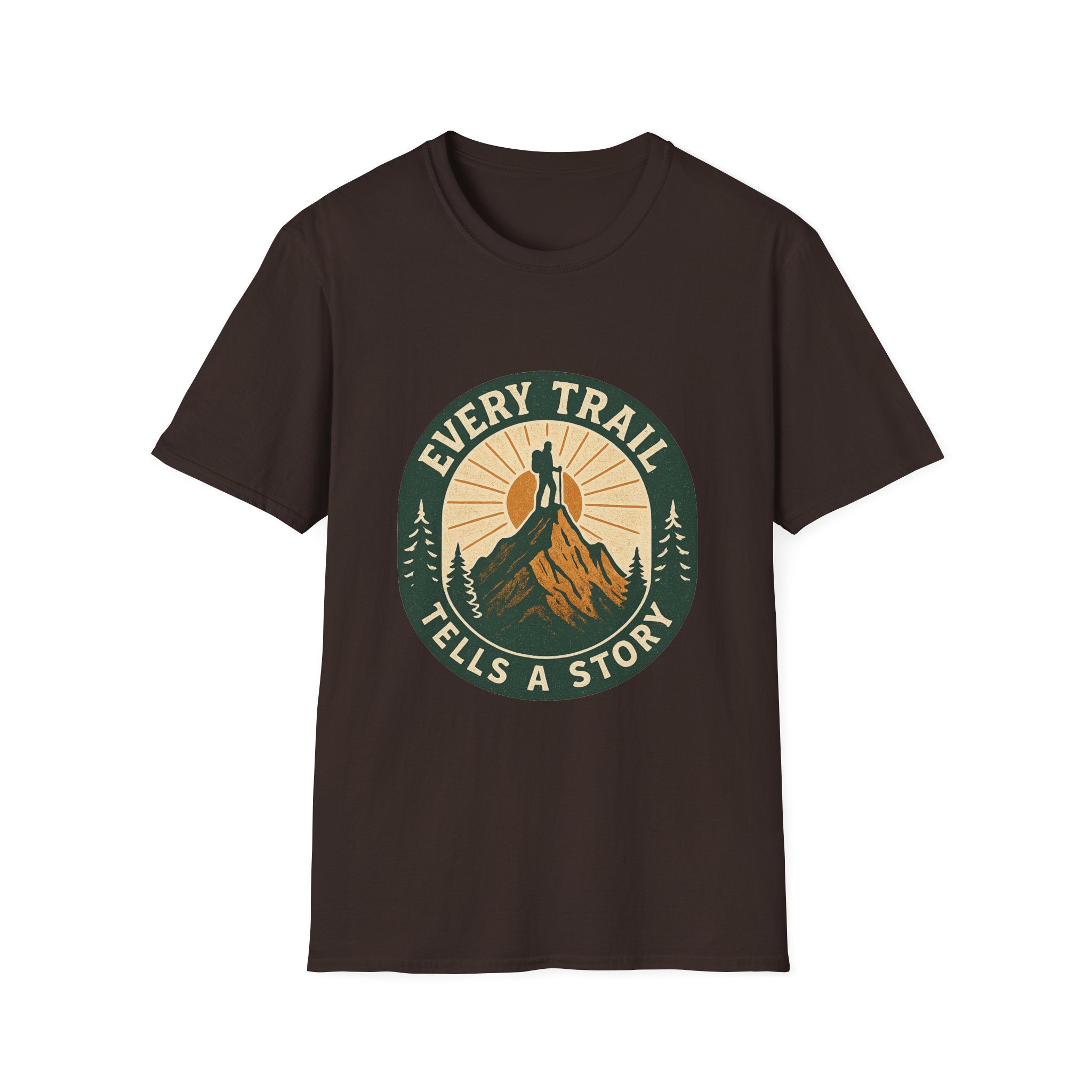 Every Trail Tells a Story T-Shirt | Hiking Mountain Sunset Tee