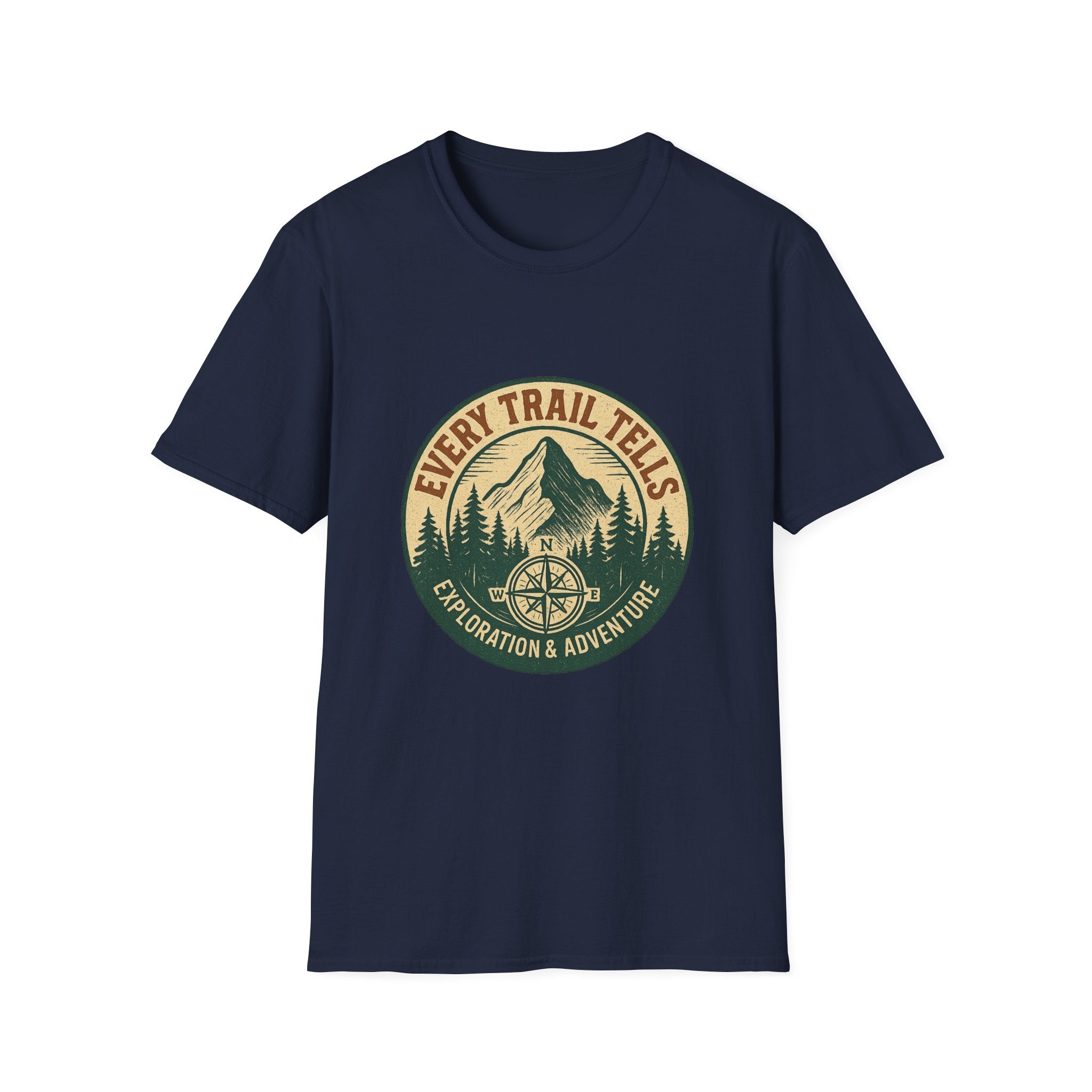 Every Trail Tells Mountain Graphic T-Shirt | Adventure Compass Outdoor Tee