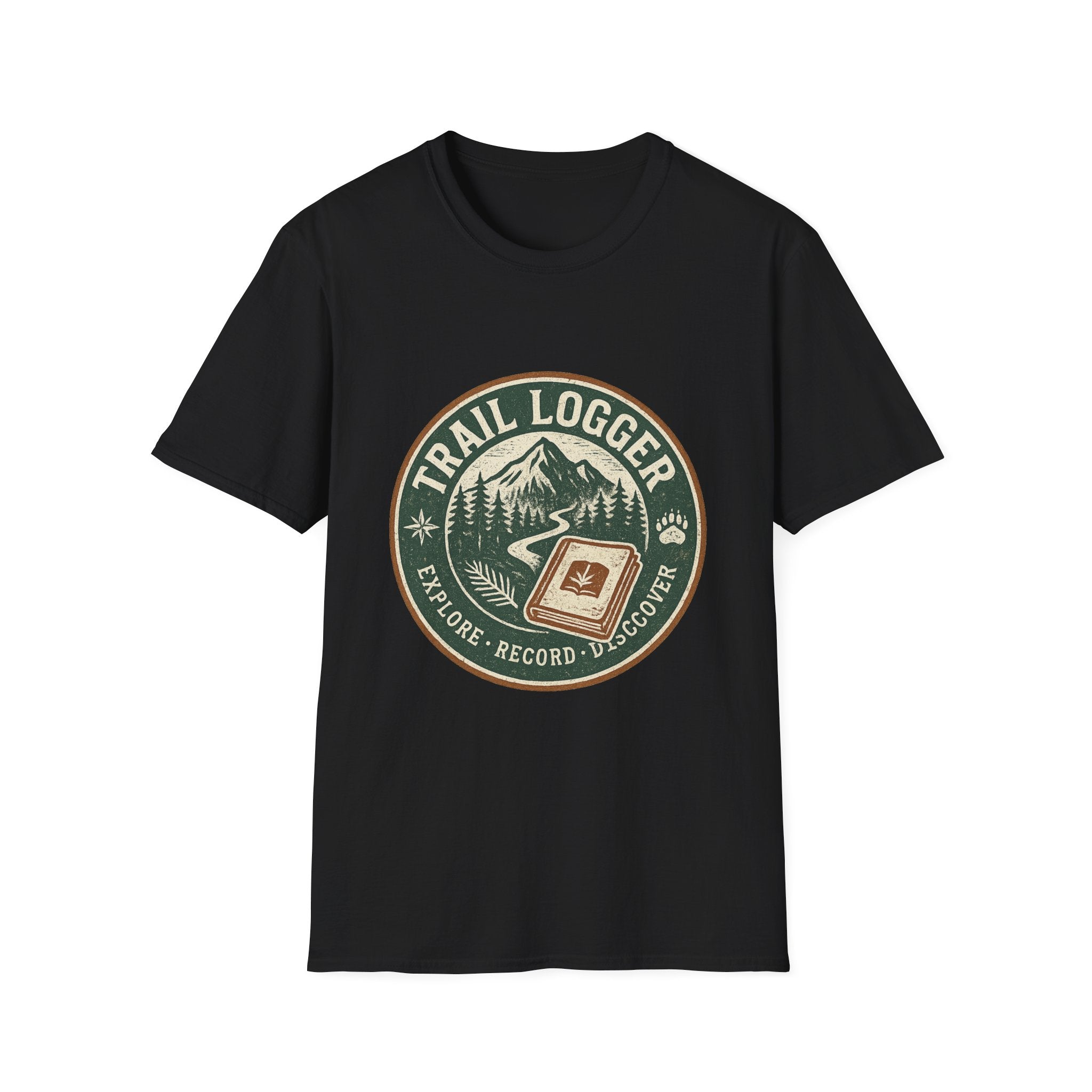Trail Logger T-Shirt | Hiking Badge Mountain Logo