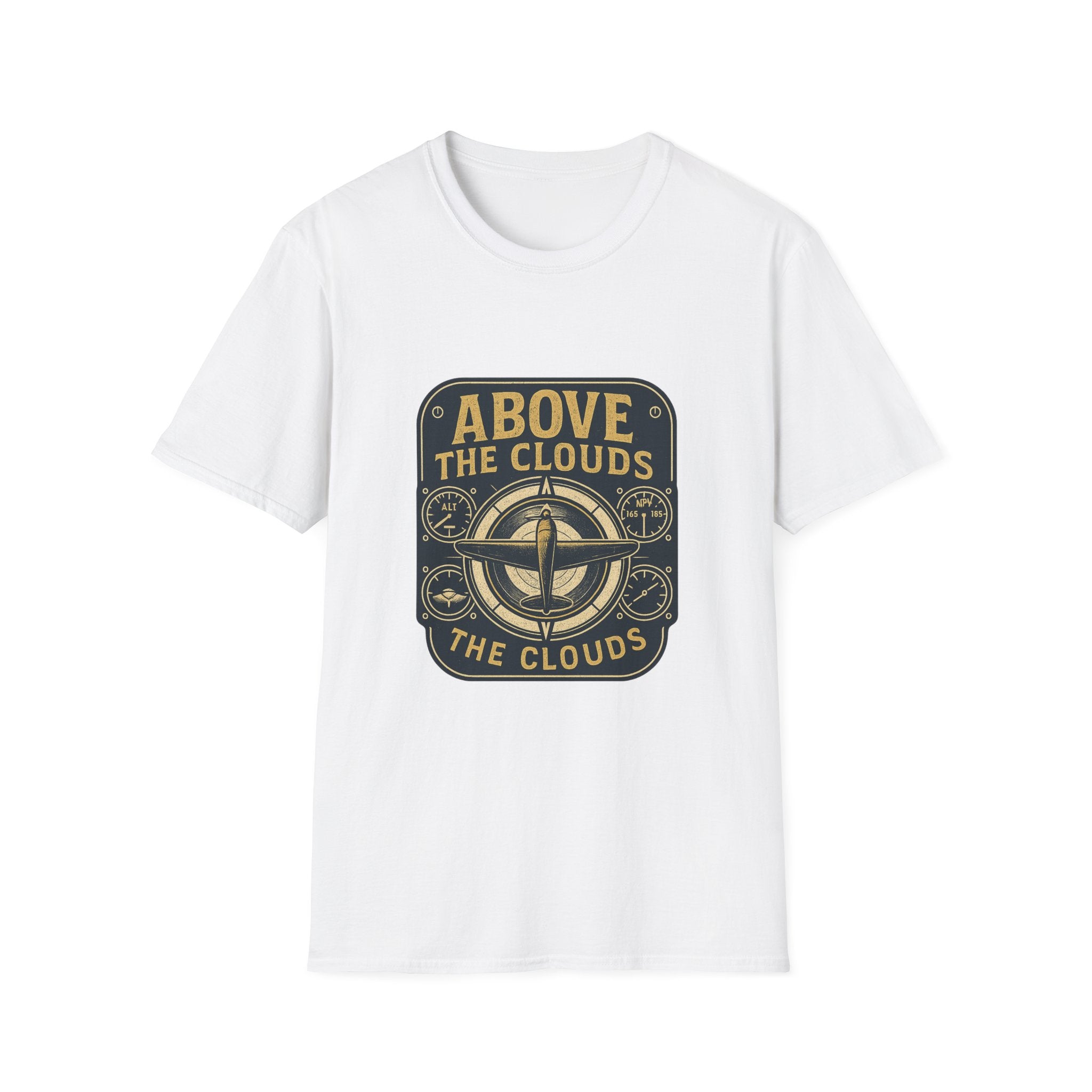 Above the Clouds compass graphic T-Shirt | Aviation travel shirt