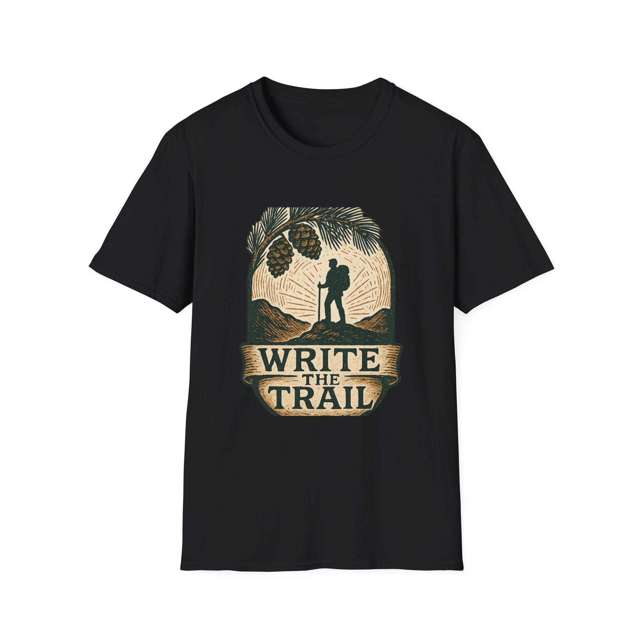 Write the Trail Hiking Shirt | Outdoor Pinecone Hiker Graphic Tee