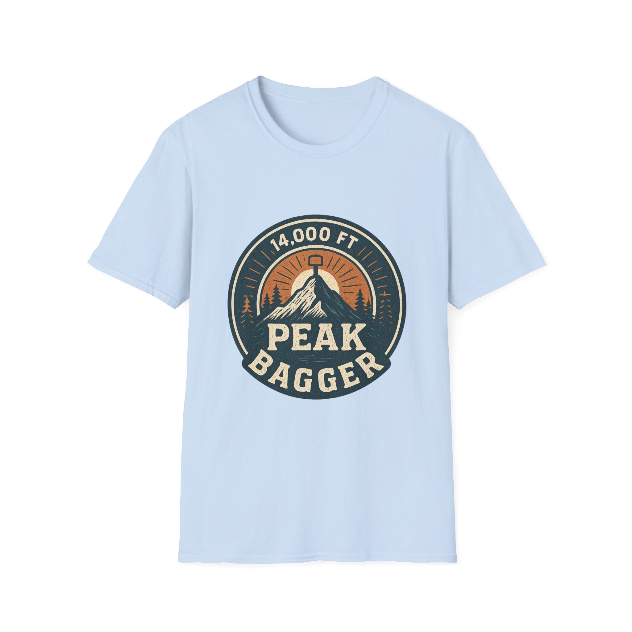 14,000 Ft Peak Bagger T-Shirt | Mountain Climbing Badge Design