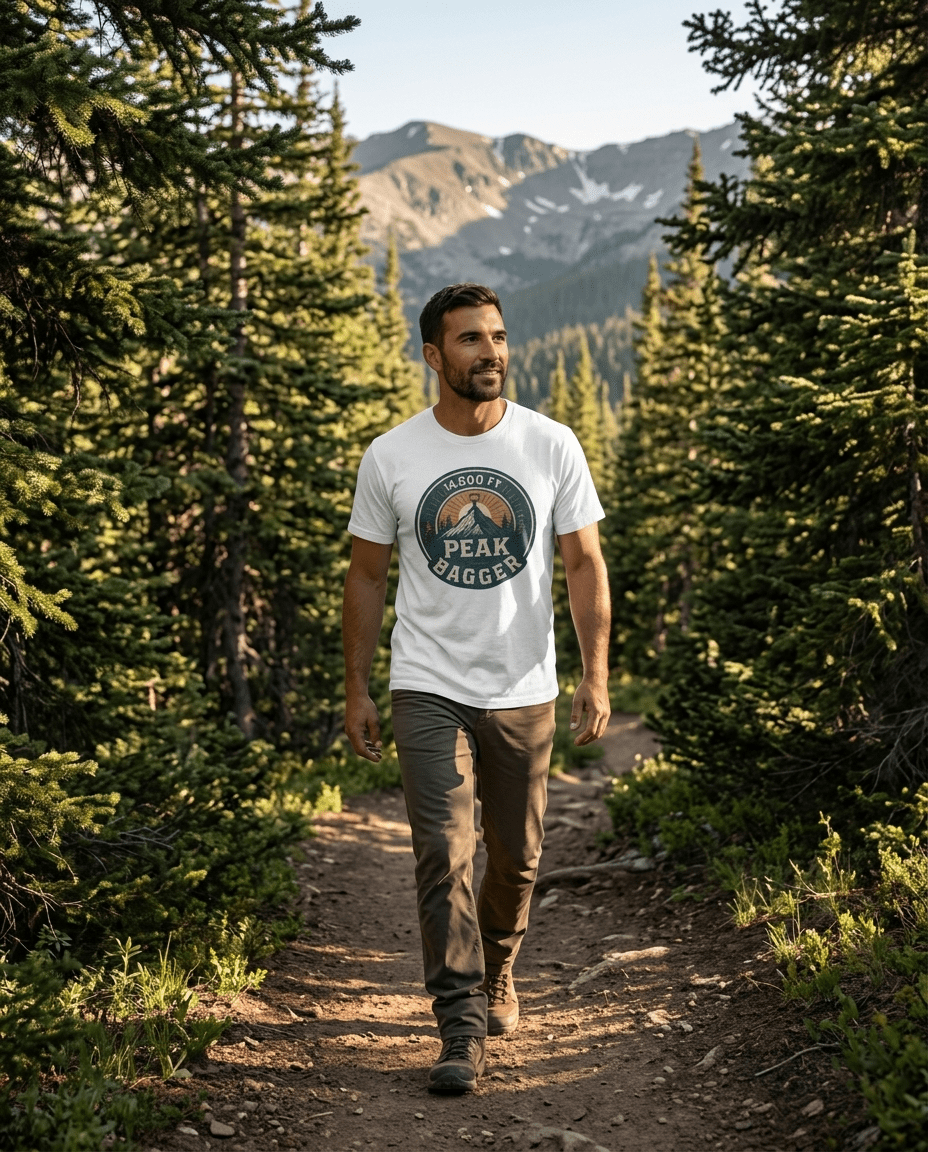 14,000 Ft Peak Bagger T-Shirt | Mountain Climbing Badge Design | SummitPine