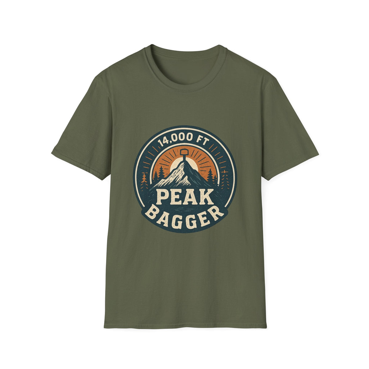 14,000 Ft Peak Bagger T-Shirt | Mountain Climbing Badge Design | SummitPine