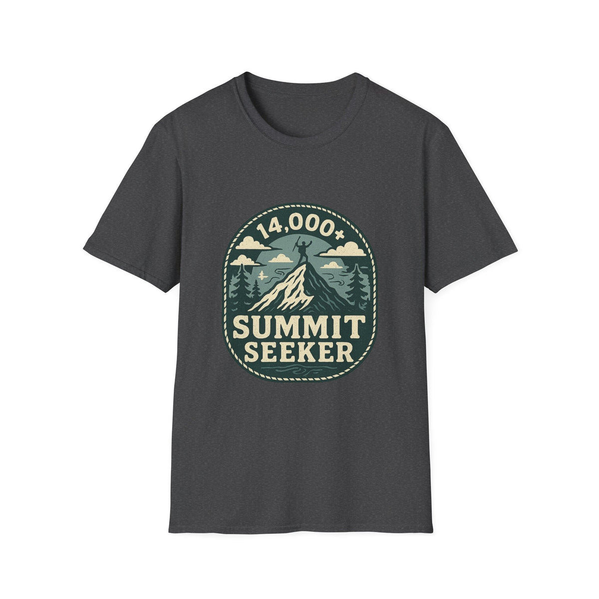 14,000+ Summit Seeker T-Shirt | Mountain Hiker Badge | SummitPine