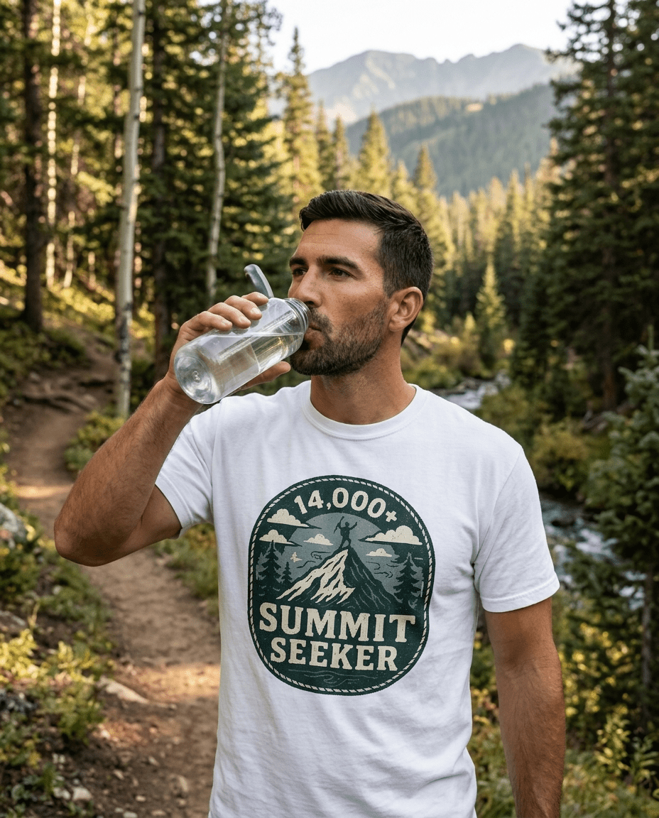 14,000+ Summit Seeker T-Shirt | Mountain Hiker Badge | SummitPine
