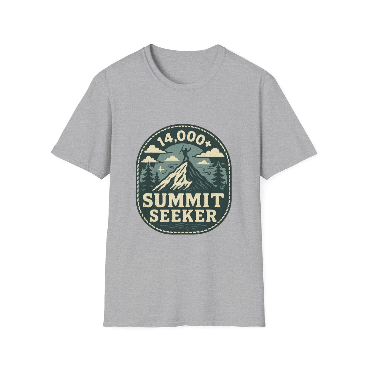 14,000+ Summit Seeker T-Shirt | Mountain Hiker Badge | SummitPine