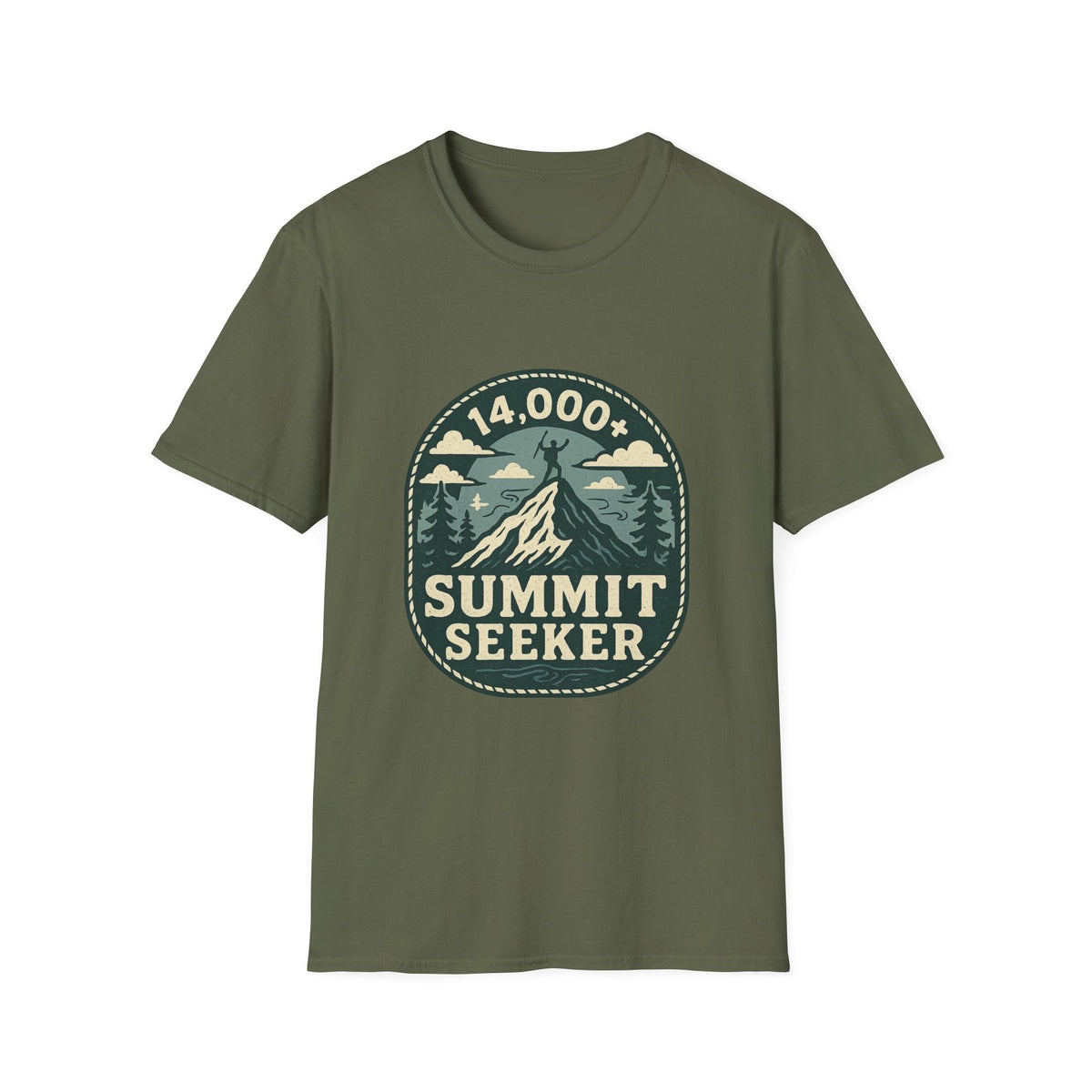 14,000+ Summit Seeker T-Shirt | Mountain Hiker Badge | SummitPine