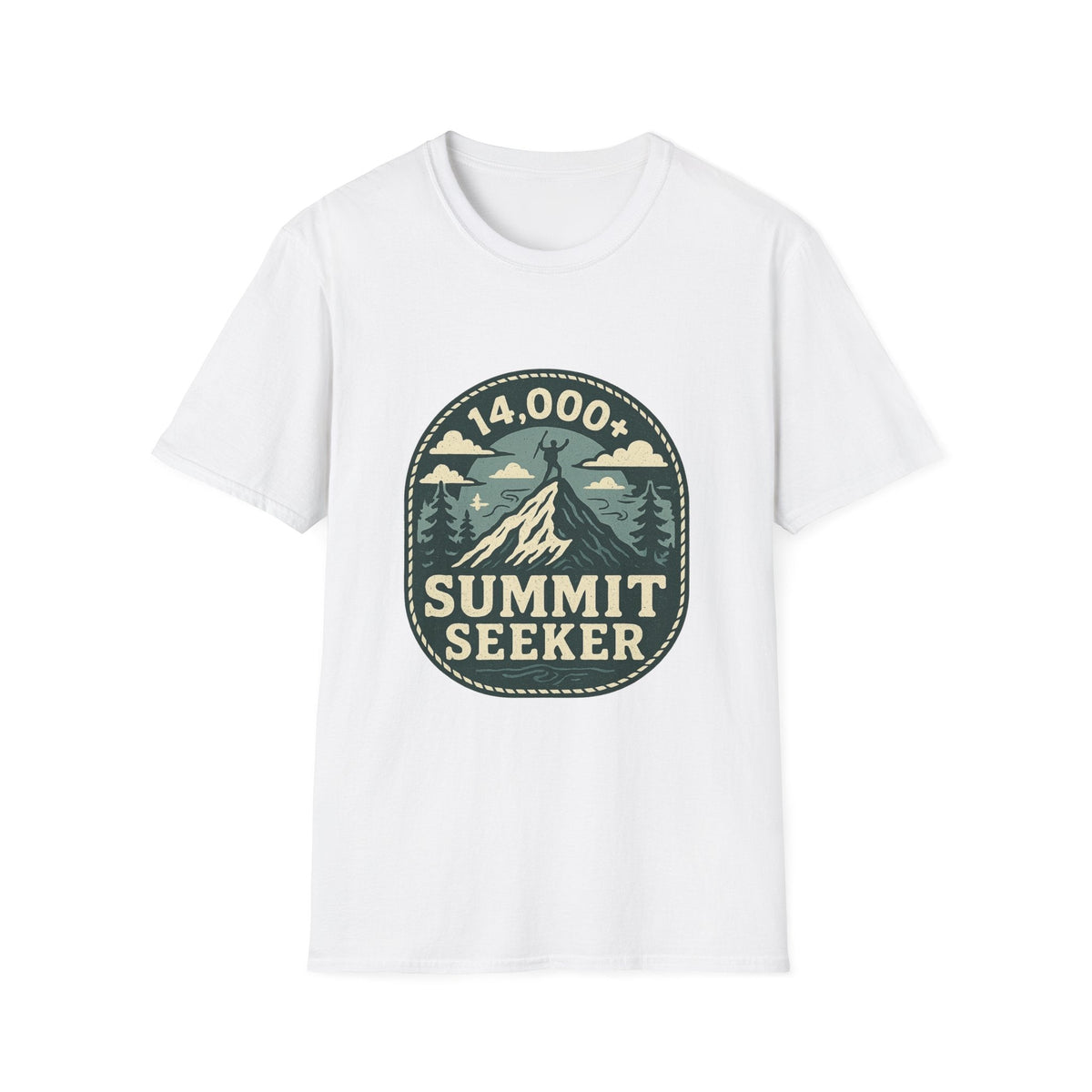 14,000+ Summit Seeker T-Shirt | Mountain Hiker Badge | SummitPine