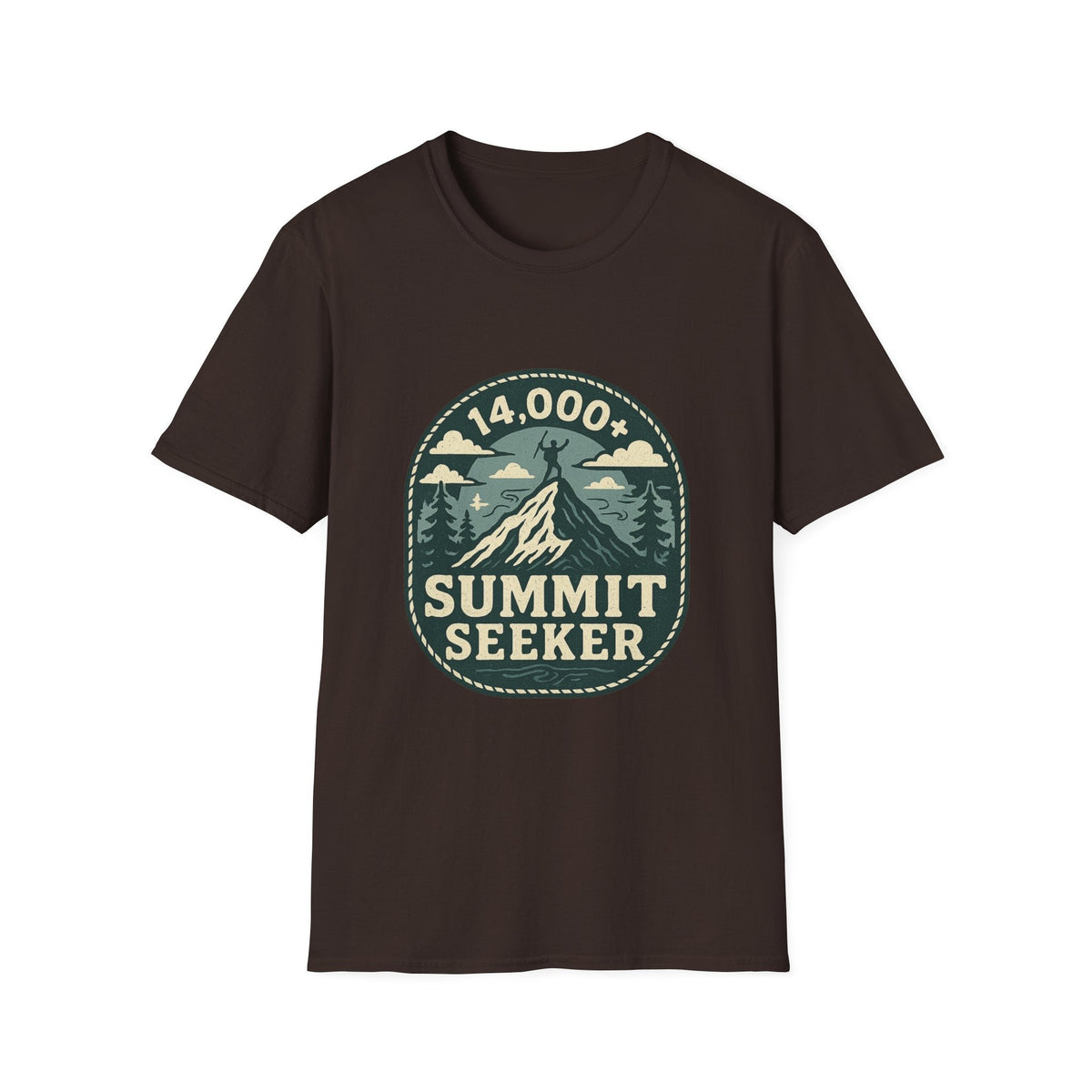 14,000+ Summit Seeker T-Shirt | Mountain Hiker Badge | SummitPine