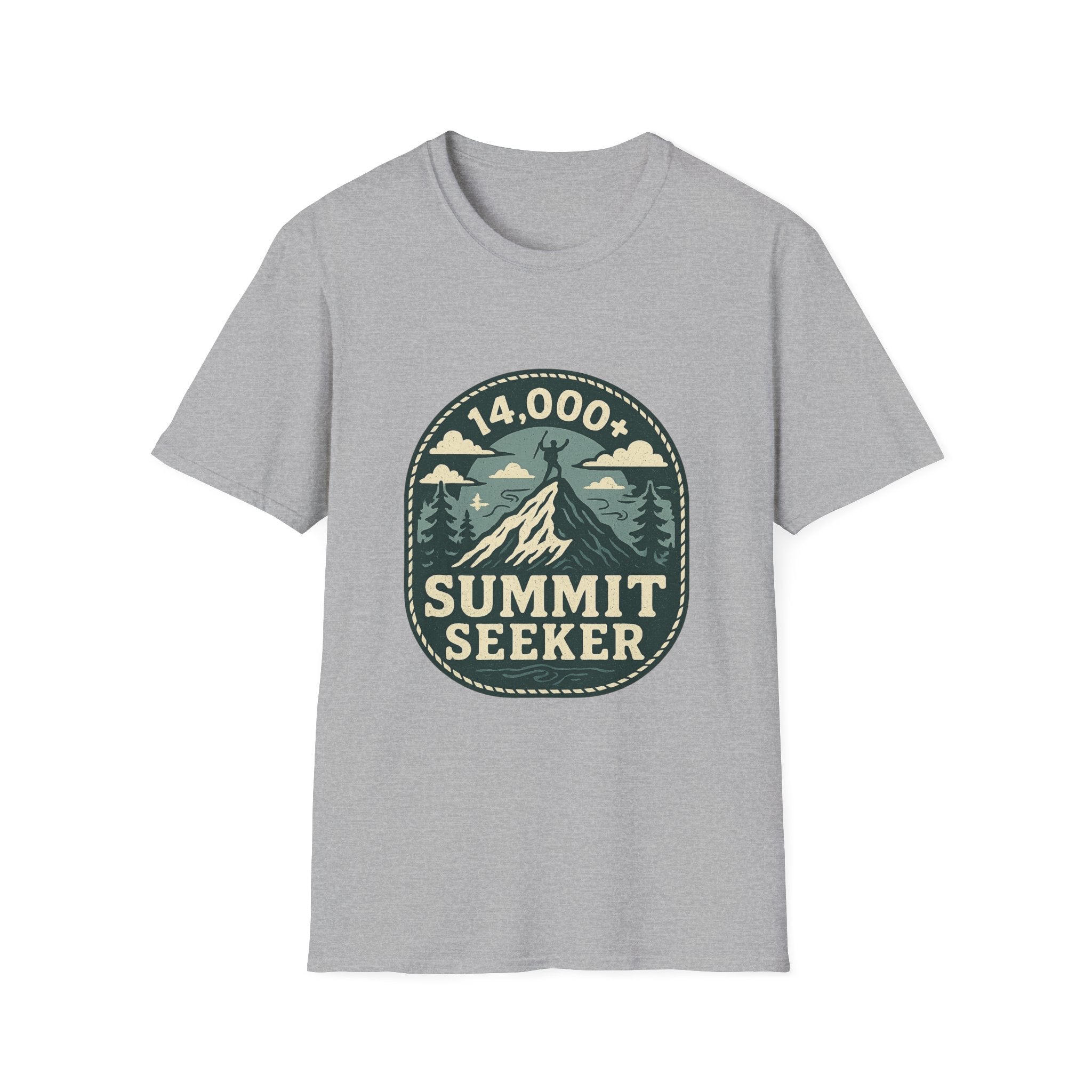 14,000+ Summit Seeker T-Shirt | Mountain Hiker Badge