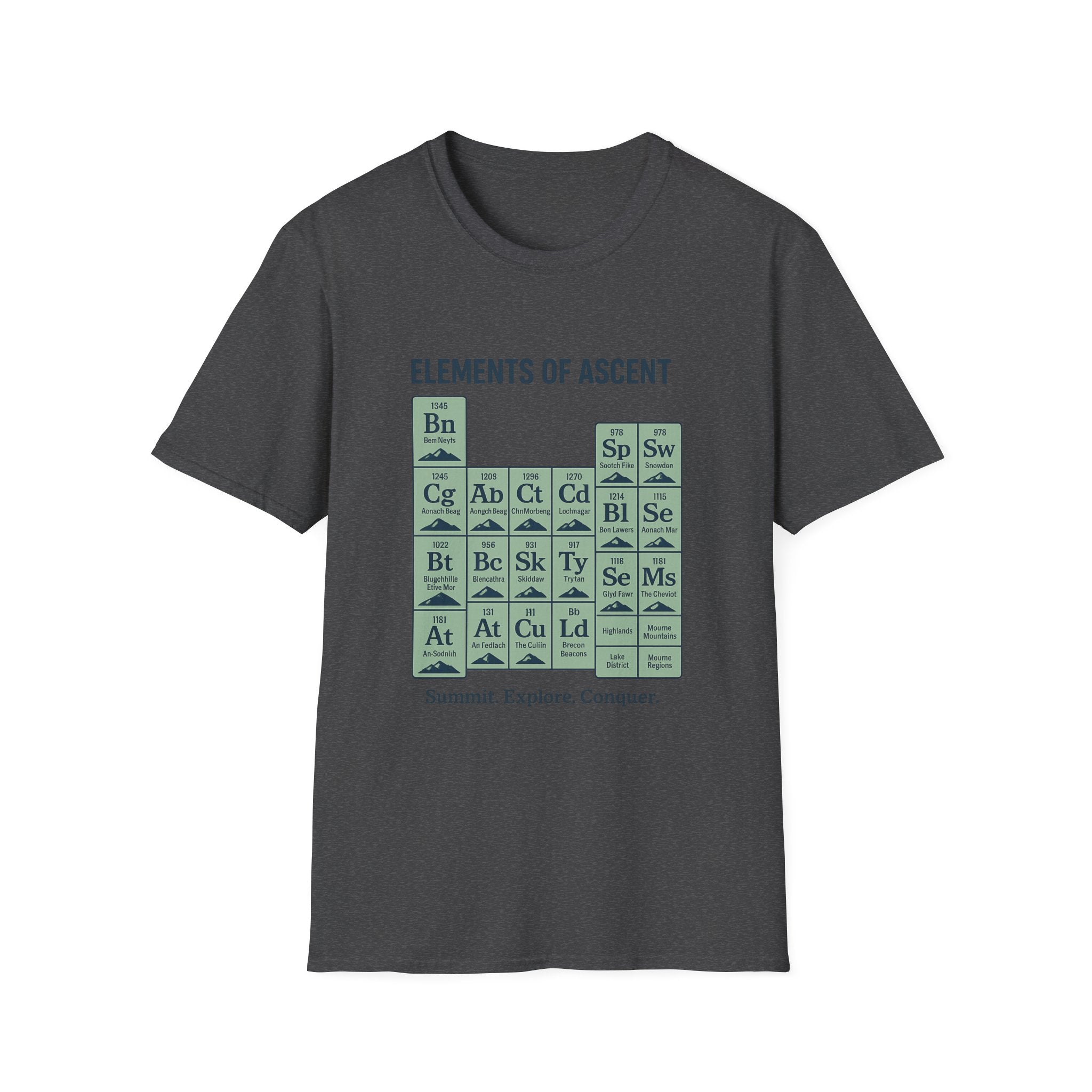 Elements of Ascent T-Shirt | Climbing Periodic Table Rock Climber Tee