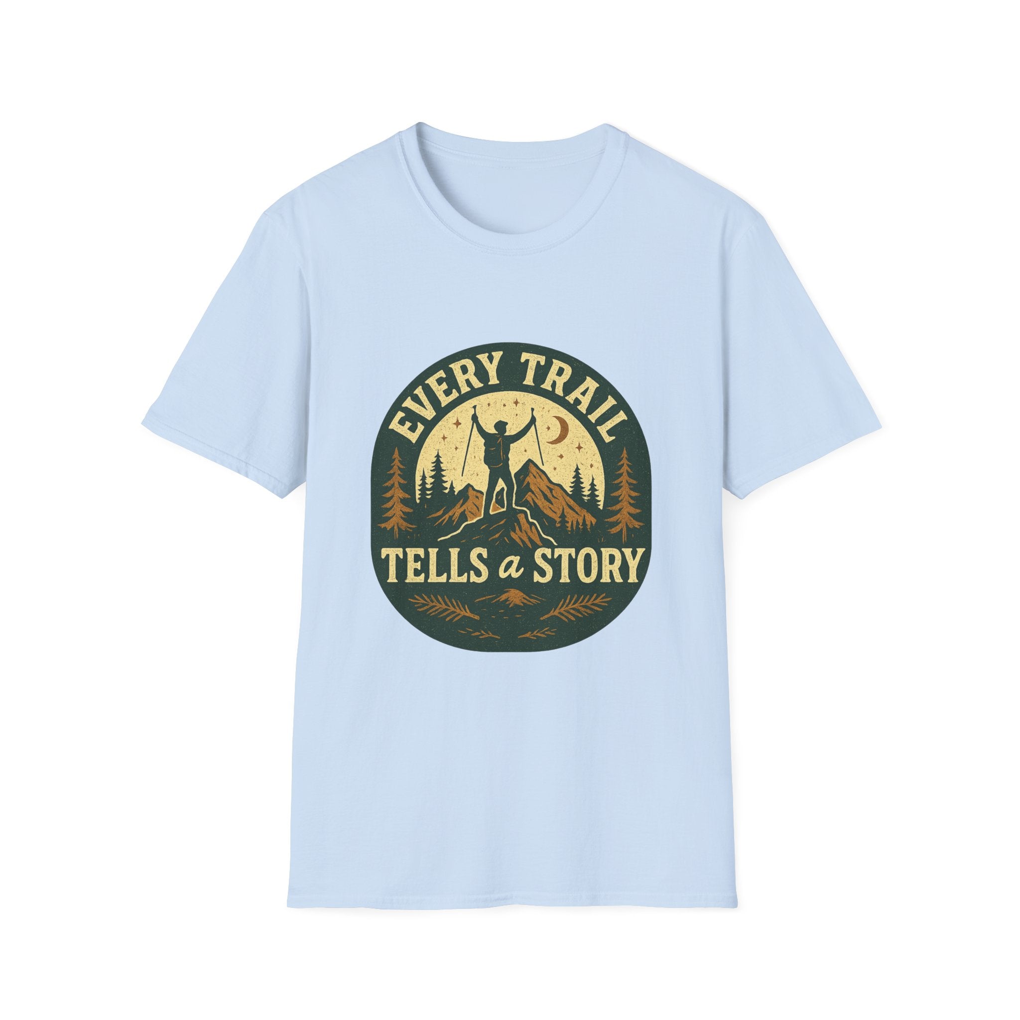 Every Trail Tells a Story T-Shirt | Hiking Retro Mountain Design