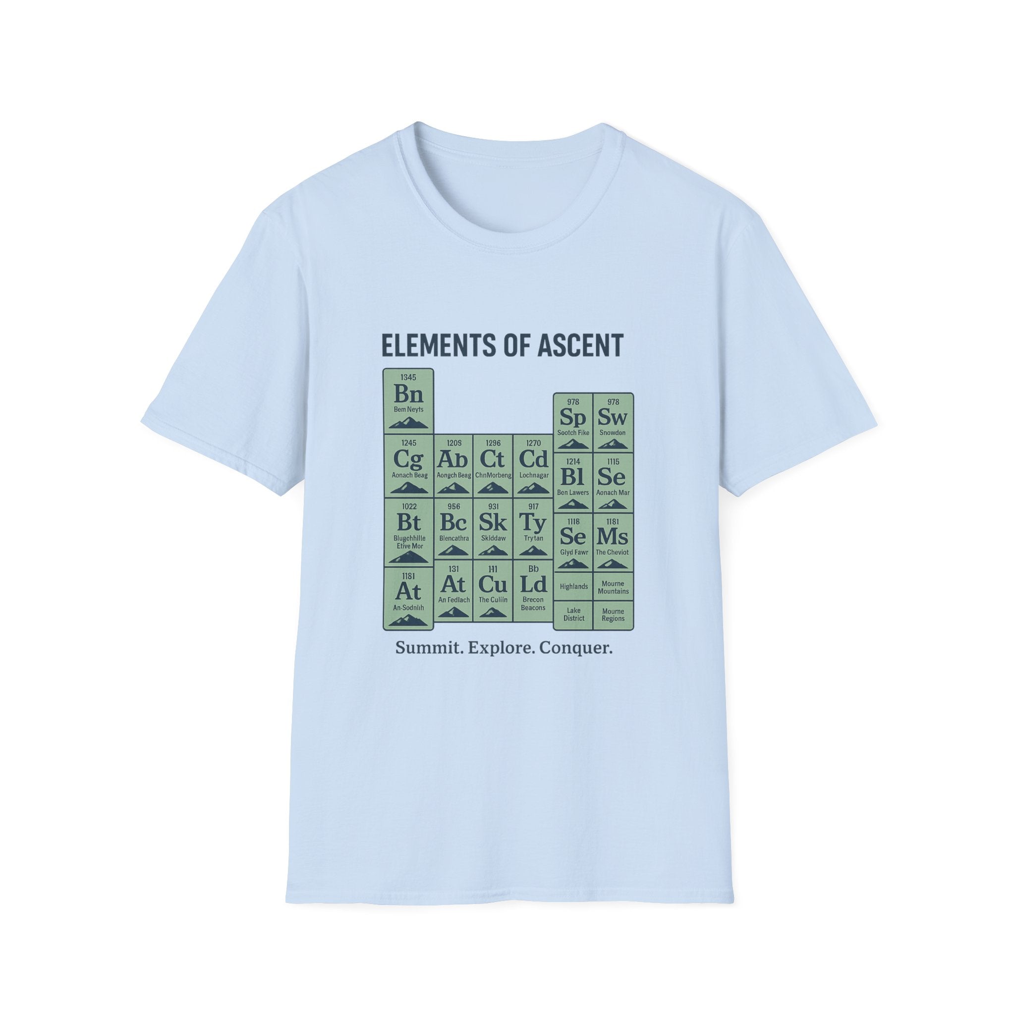 Elements of Ascent T-Shirt | Climbing Periodic Table Rock Climber Tee