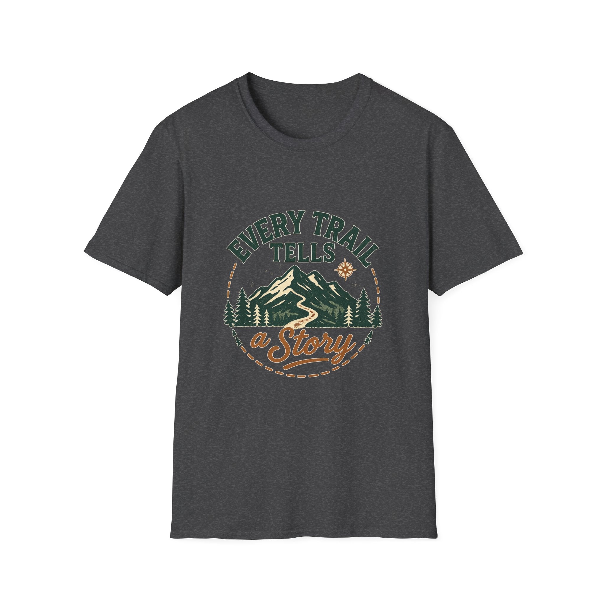 Every Trail Tells a Story T-Shirt | Mountain Hiking Adventure Tee