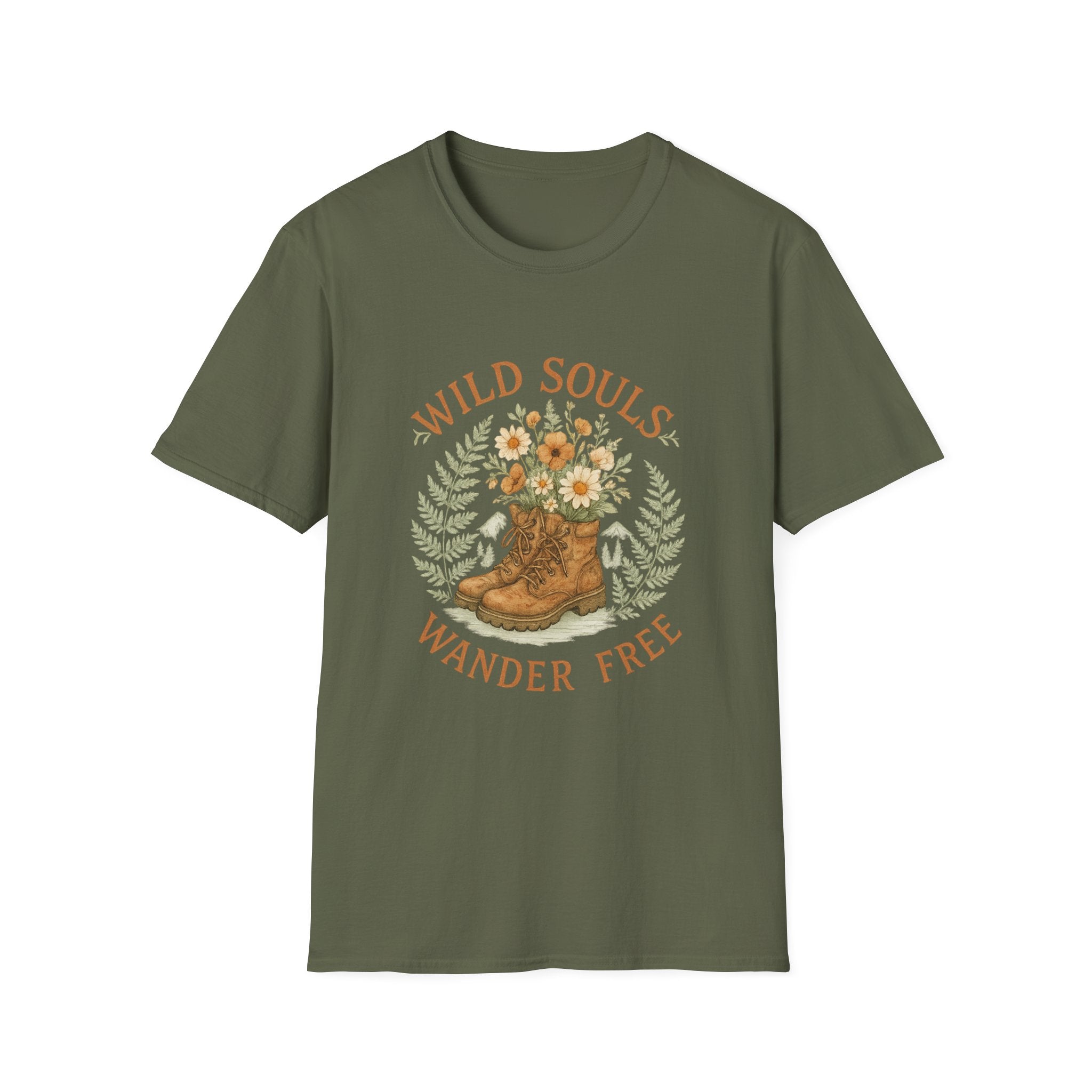 Wild Souls boot with flowers T-Shirt | wander free floral graphic