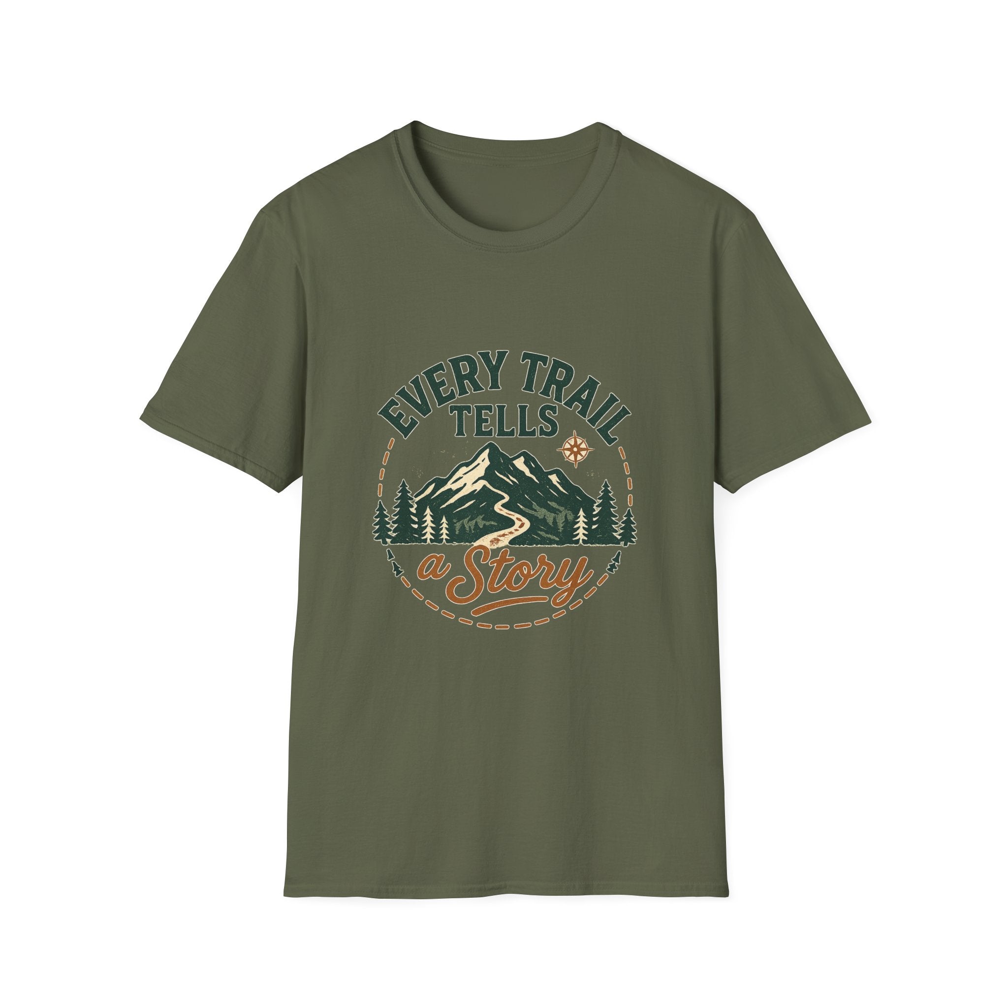 Every Trail Tells a Story T-Shirt | Mountain Hiking Adventure Tee