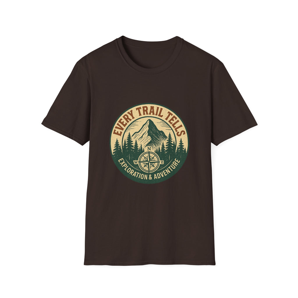 Every Trail Tells Mountain Graphic T-Shirt | Adventure Compass Outdoor Tee