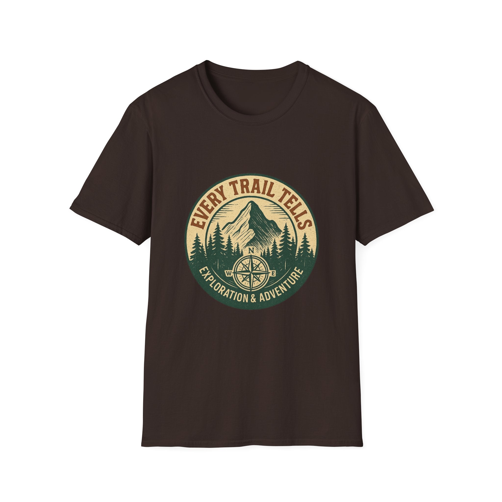 Every Trail Tells Mountain Graphic T-Shirt | Adventure Compass Outdoor Tee